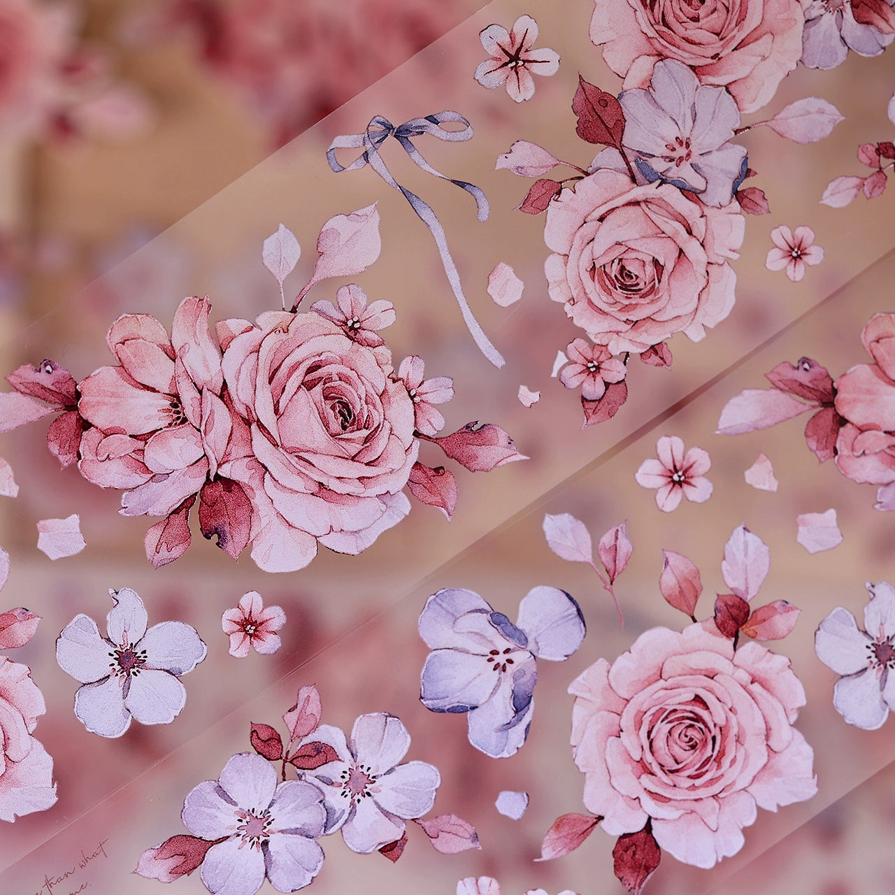 XiaoBaiJia【Clear Sky/Morning Mist】Light Retro Mint Green Flower Orginal Design Washi Pet Floral Tape Landscaping Stickers