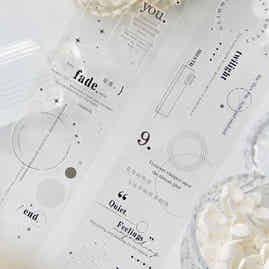 TianCheng-Vol8【Star Chronicle】English Text Washi PET Tape,for Scrapbook Supplies,Scrapbook Tape Stickers,Junk Journal Supplies