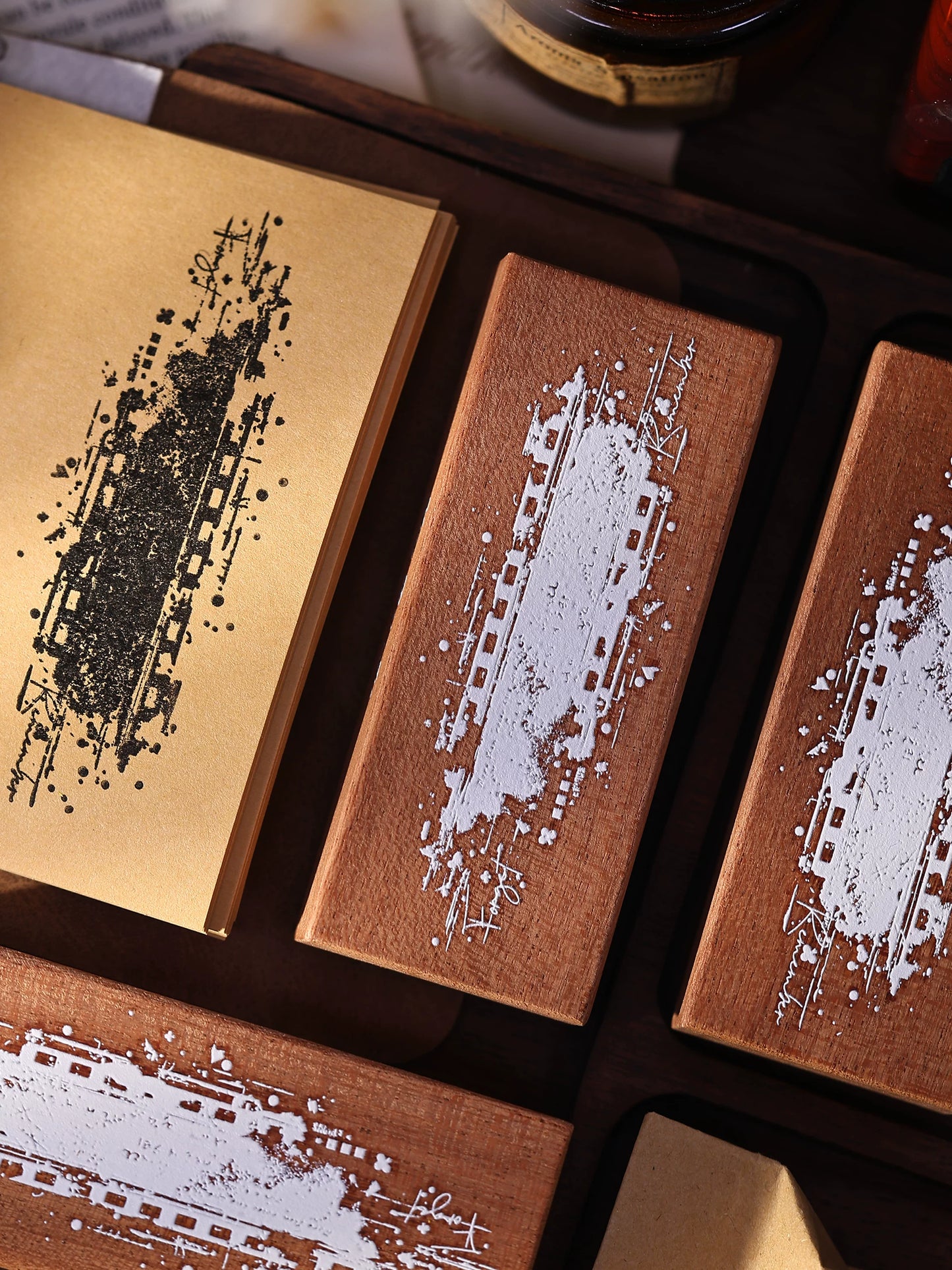 XiaoBaiJia【Basic Salt Backgroud Stamp】Imported Shabili Red Rubber and Maple Wood Stamp