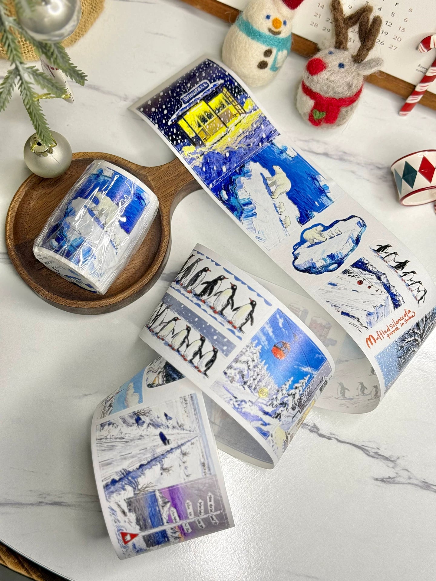 Wait Studio【Winter Narrative】 Pre-cut Light Retro Scene Washi/PET Tape