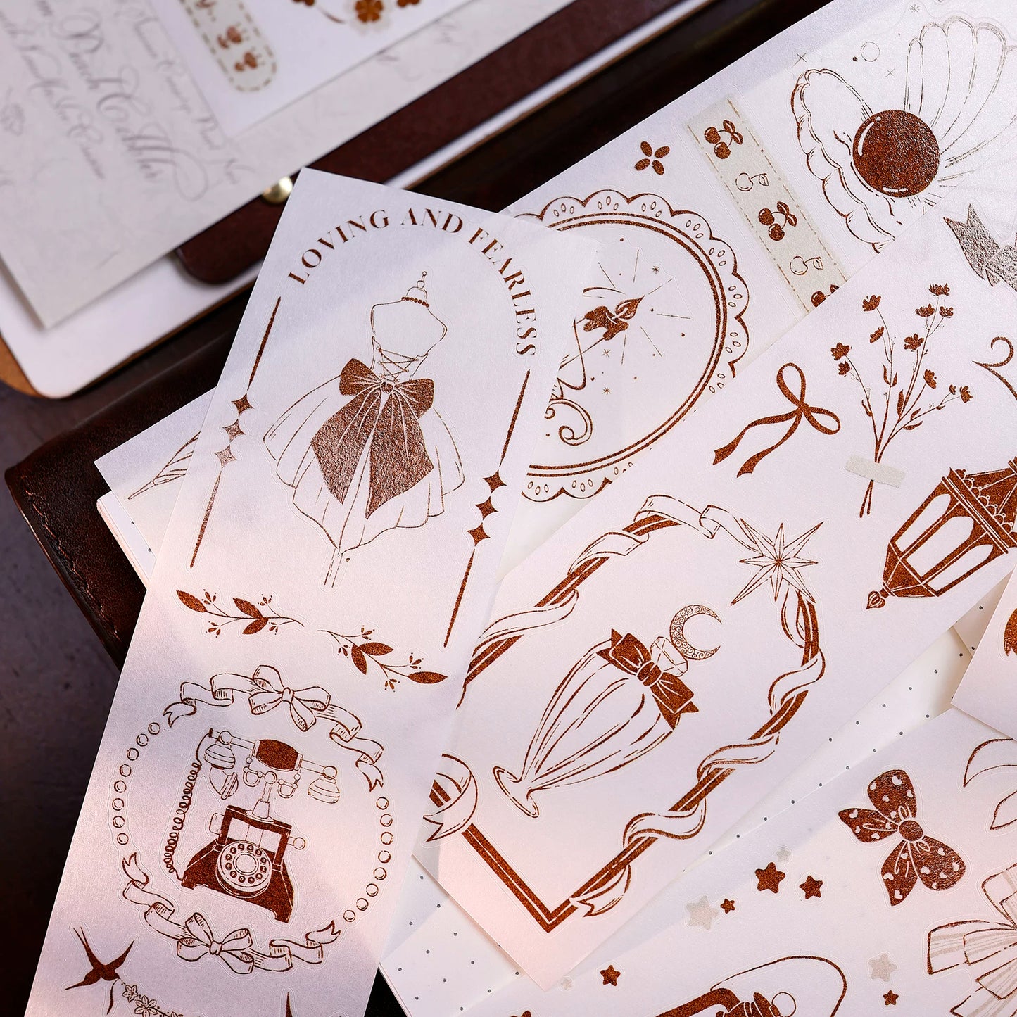 XiaoBaiJia Salt Series【Caramel Collection】Pre-cut Orginal Design Vintage Small Decorative Frame Washi/Pet Tape Light Retro Stickers