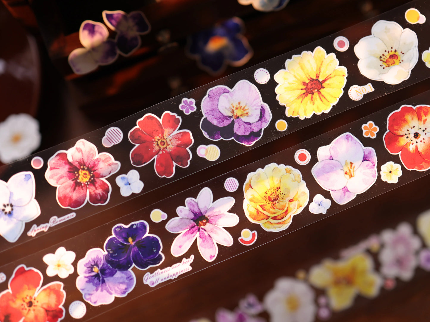 YiEr Vol17【Colorful Strips】Kiss-cut Floral Washi Tape and PET Stickers