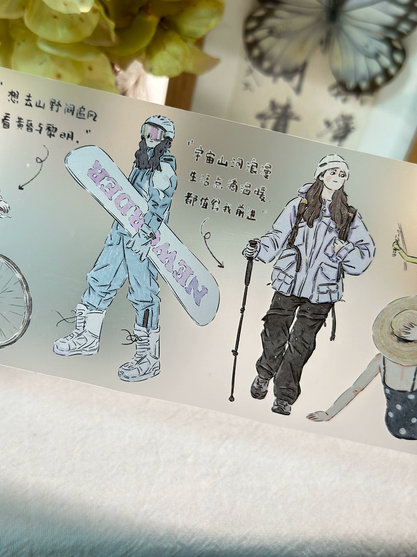 XiYue【Free Verse】Original Character Design Washi/PET Tape Stickers,for Scrapbook Supplies,Journaling,Junk Journal,Bullet Journal,Planner Stickers