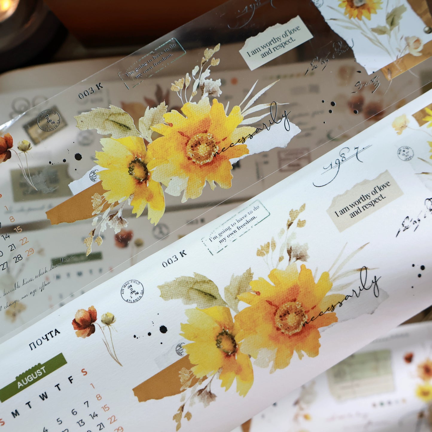 YiEr Vol13【Sunflower】Orginal Design Washi/Pet Floral Tape Light Retro Landscaping Stickers