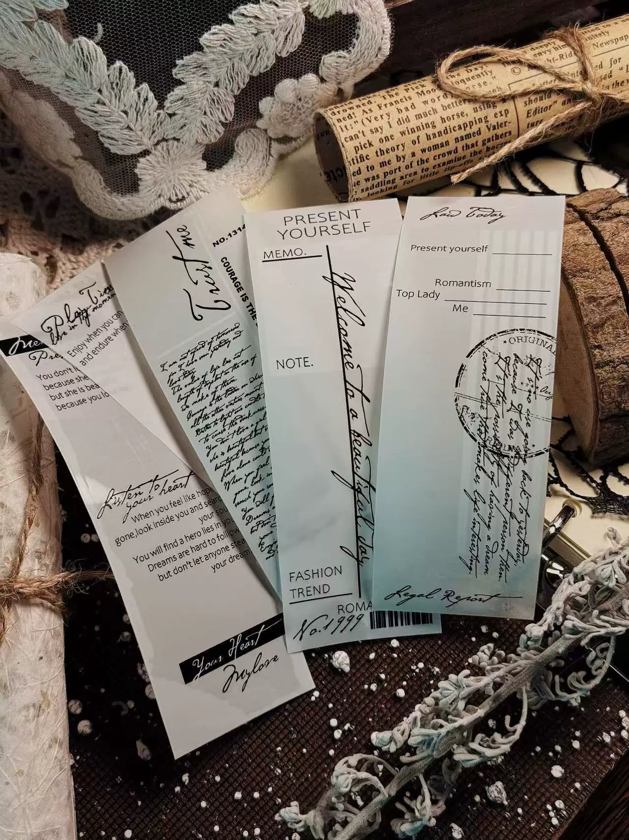 Linlanxi【Plain Semi Transparent Sticky Notes】Original Design Black and White Half Transparent Memo Washi/Pet Tape