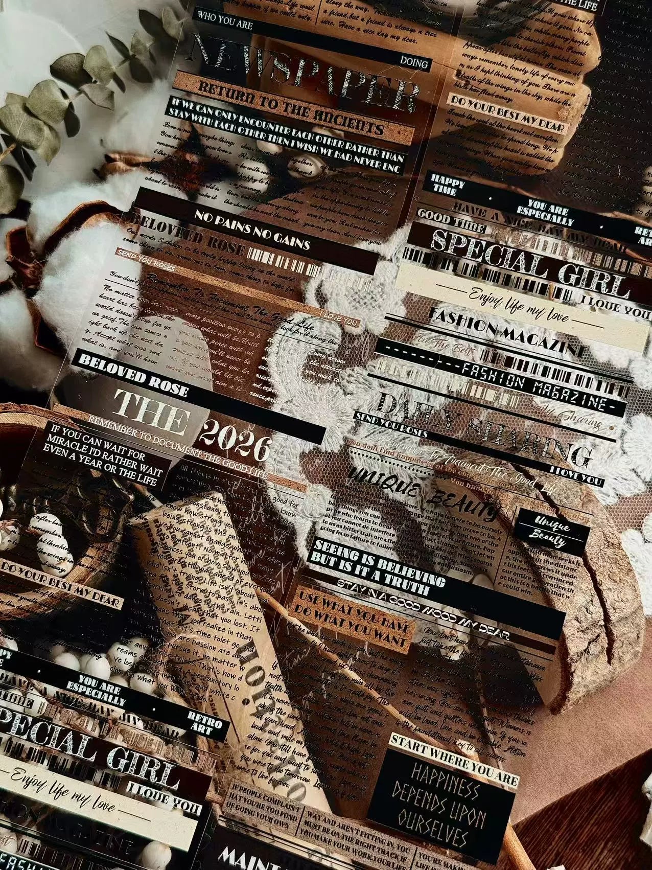 Linlanxi 【Herben Supplement】Original  Washi/Pet Tape - New Fashion Retro Wider English Counted Tape