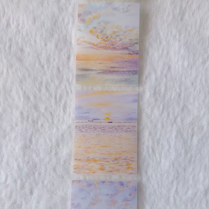 ZaoZao Vol3【Sky Color】Original Design Kiss-Cut Washi PET Tape Stickers,for Scrapbook Supplies,Journaling,Junk Journal,Bullet Journal,Planner Stickers