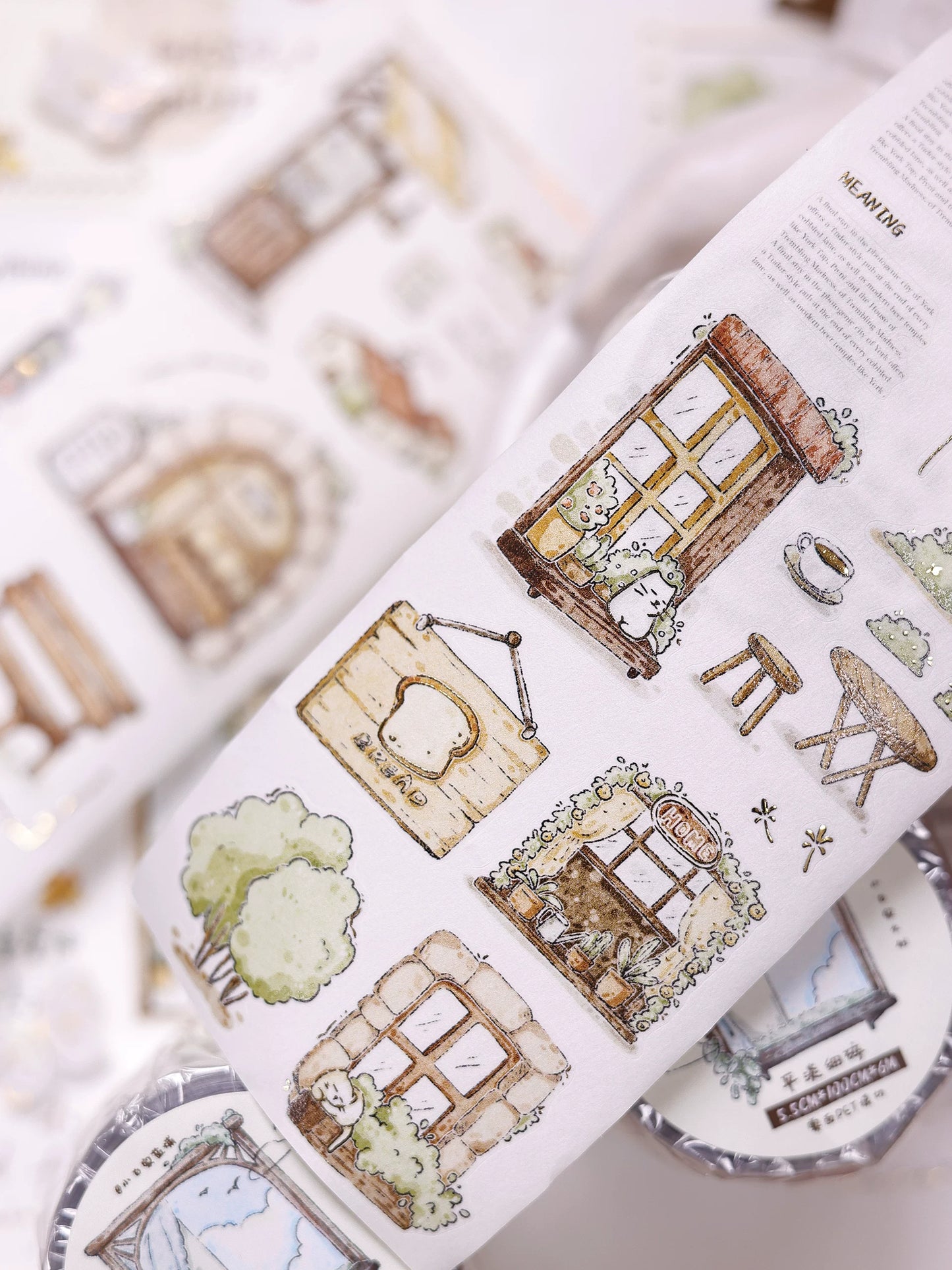 XiaoBaiJia Salt Series【Plain and Delicate】Pre-cut Orginal Design Washi/Pet Tape Light Retro Stickers