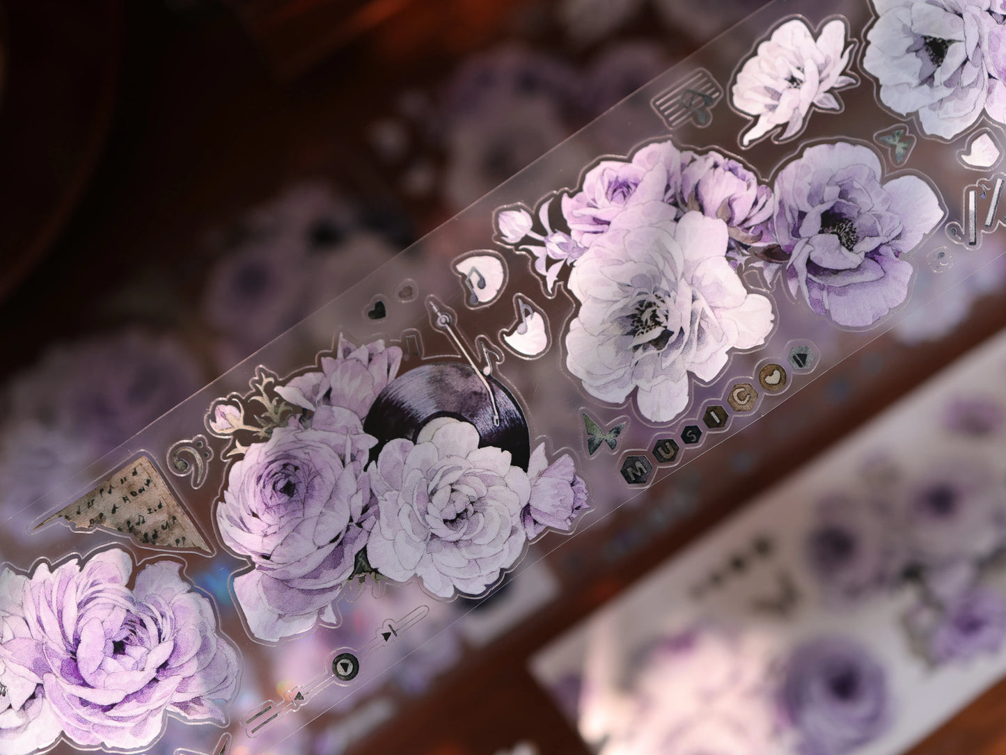 YiEr Vol17【Purple Echo】Kiss-cut Floral Washi Tape and PET Stickers