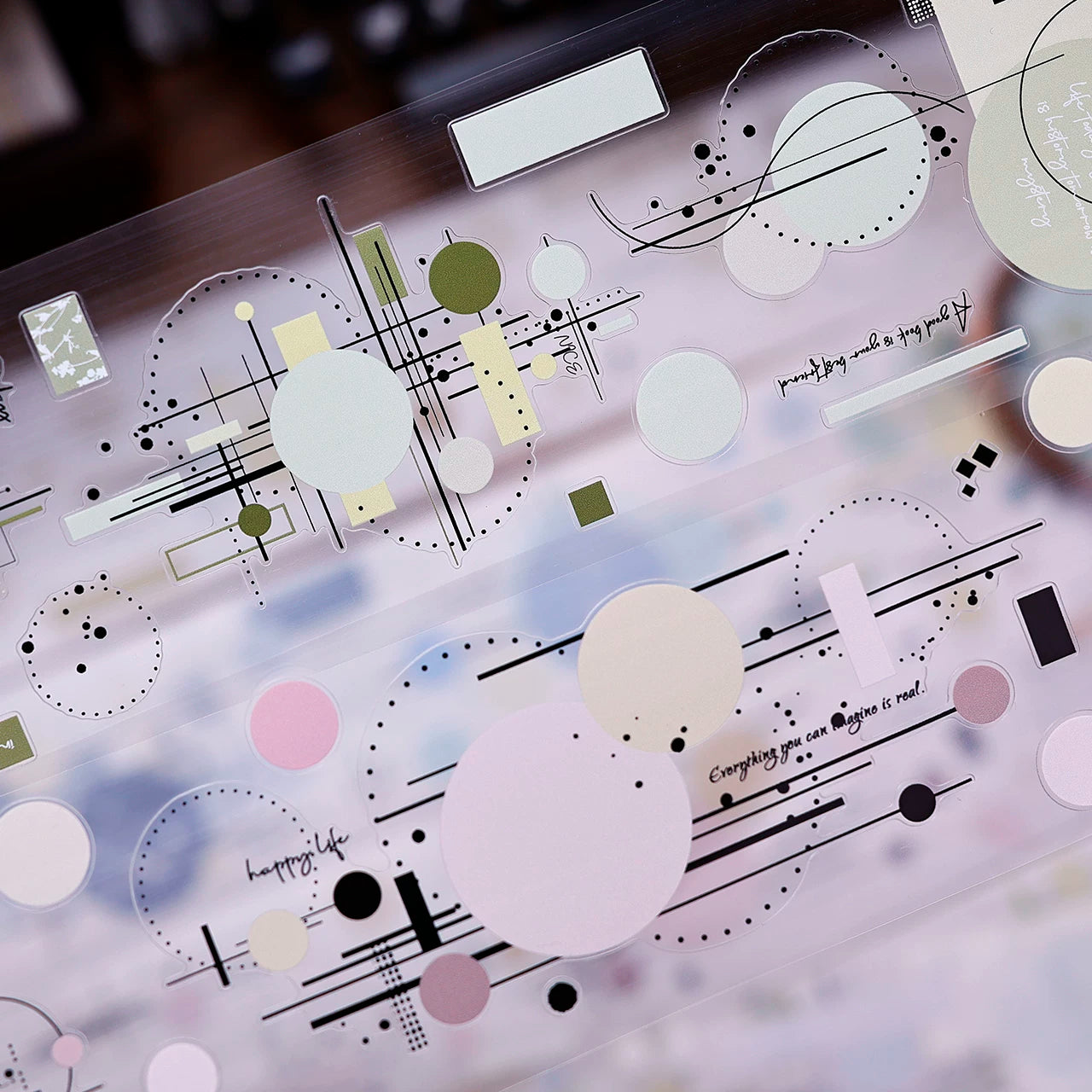 XiaoBaiJia Salt Series【Color Circle Collection】Pre-cut Orginal Design Washi/Pet Tape Light Retro Stickers