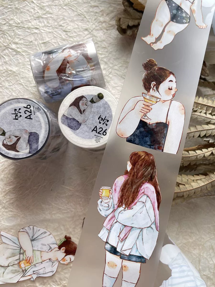 Seahorse Forest Vol4【A26#Drink】Original Character Design Journal Washi/Matte PET Tape