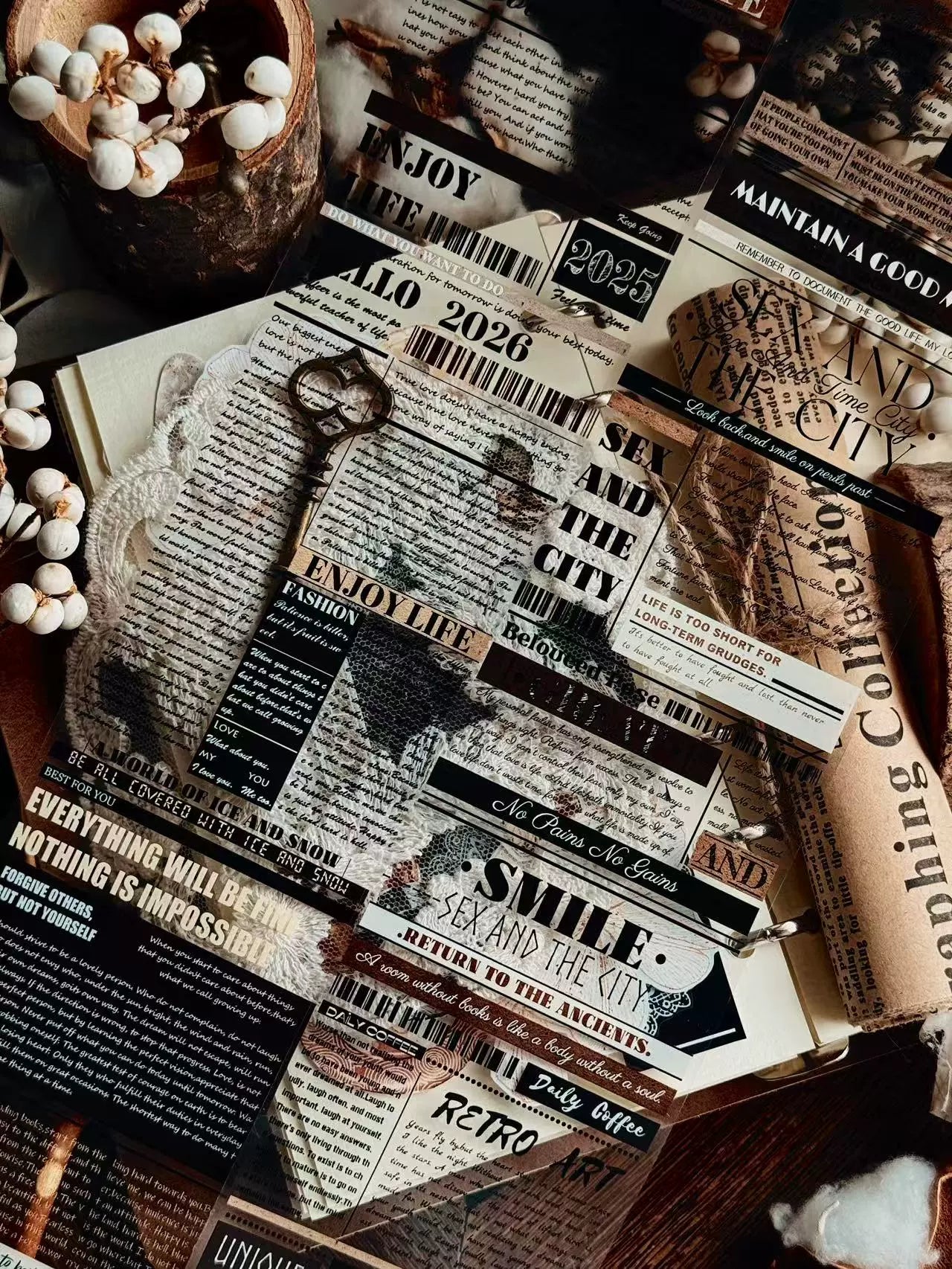 Linlanxi 【Herben Supplement】Original  Washi/Pet Tape - New Fashion Retro Wider English Counted Tape