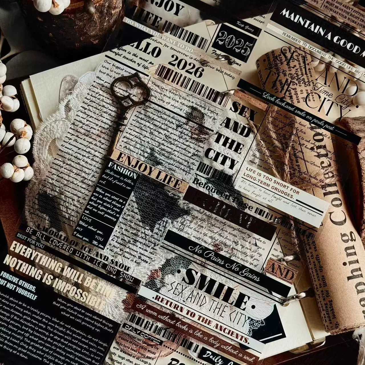 Linlanxi 【Herben Supplement】Original  Washi/Pet Tape - New Fashion Retro Wider English Counted Tape