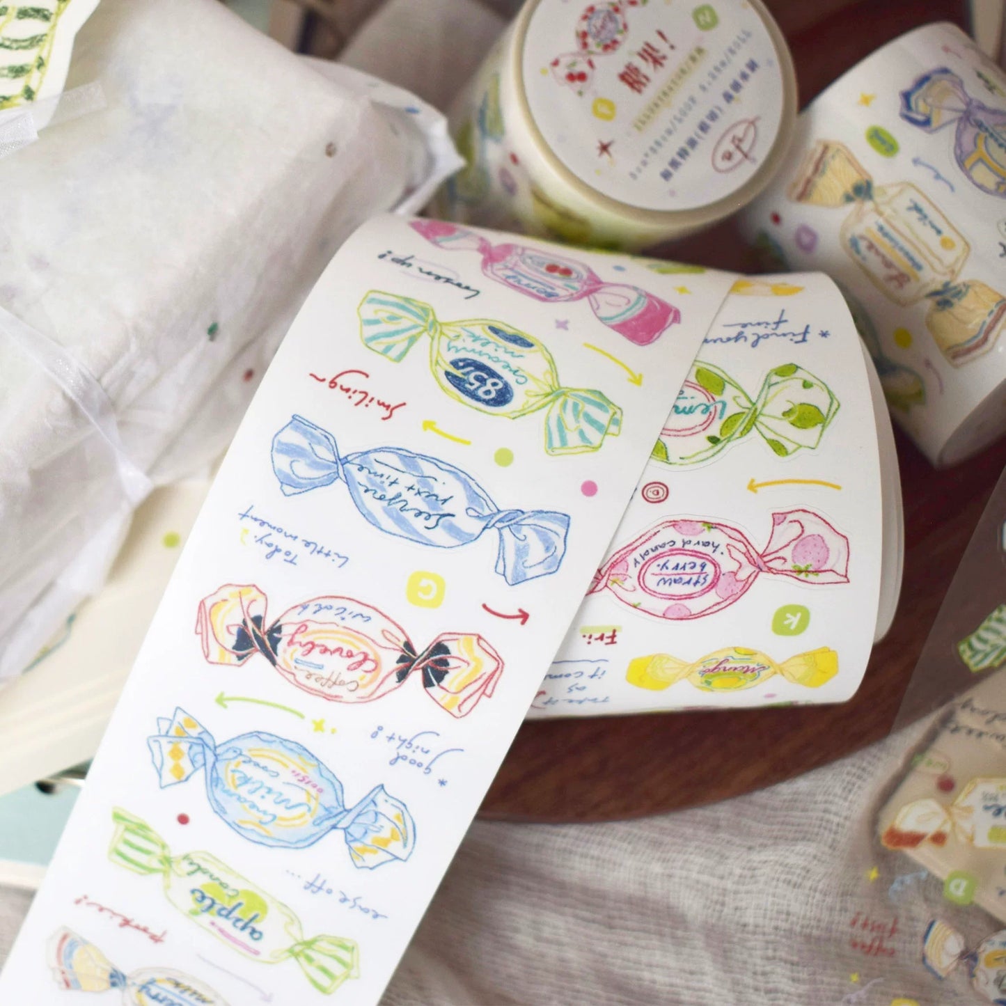 Dover Original【Candy 】Pre-cut Salt Cute Candy Washi Tape Sticker