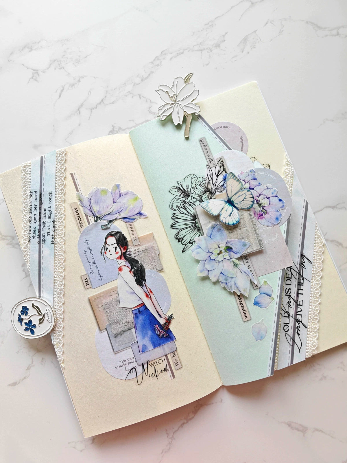 Kaixiaoxun Vol6 【Delphinium Grandiflora】 Handbook Washi/Matte PET Tape