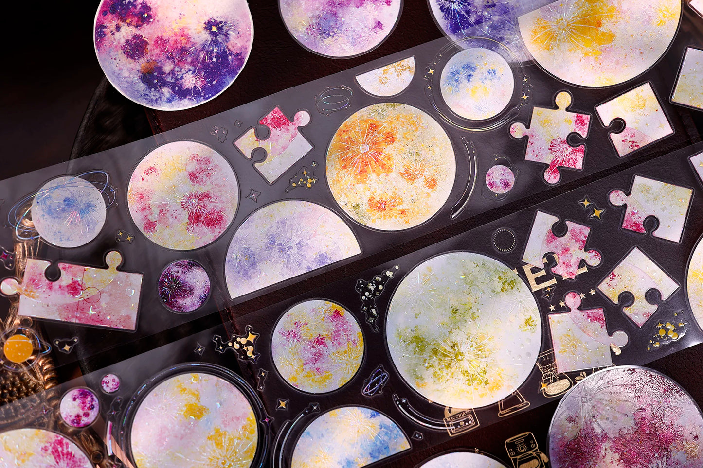 XiaoBaiJia【Starfall】Pre-cut Dream Planet Orginal Design Washi Pet Tape Light Retro Stickers