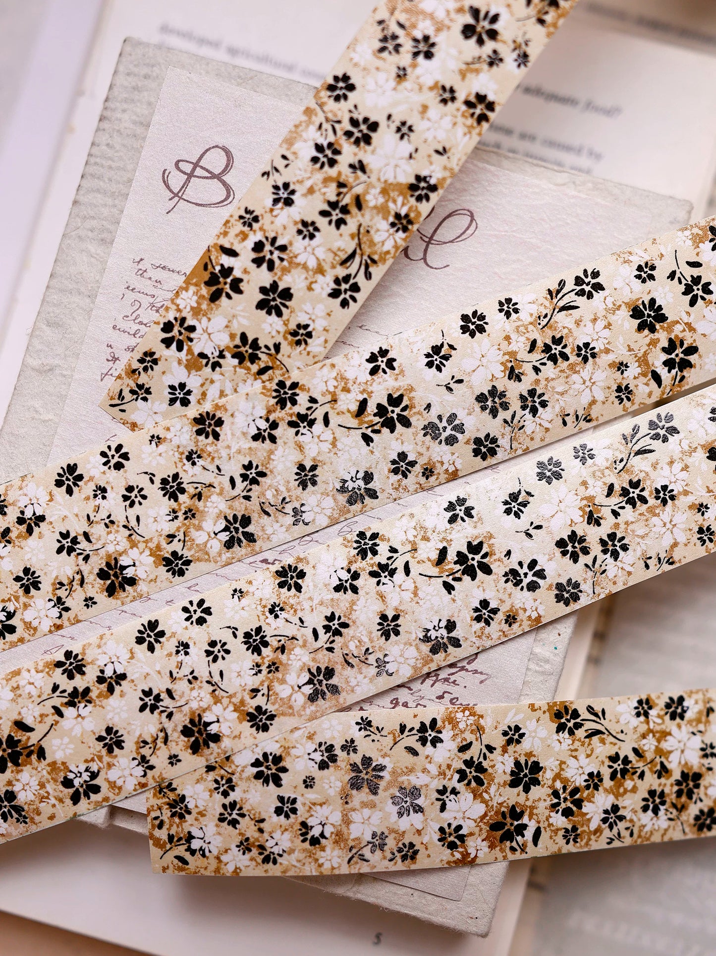 XiaoBaiJia Salt Series【Green Mist Flower Message / Brown Tea Flower Shadow】Pre-cut Orginal Design Washi/Pet Tape Light Retro Stickers