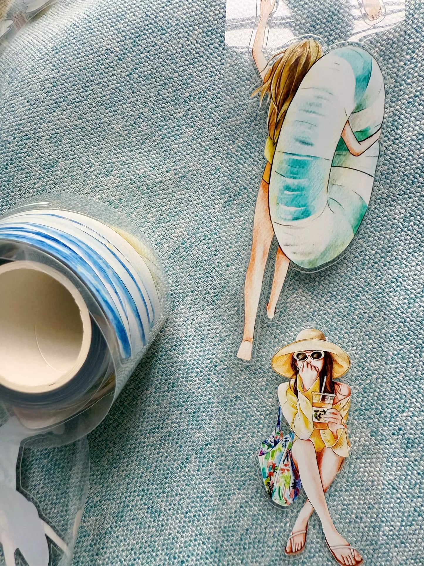 ZaoZao Vol3【Vacation】Original Design Kiss-Cut Washi PET Tape Stickers,for Scrapbook Supplies,Journaling,Junk Journal,Bullet Journal,Planner Stickers