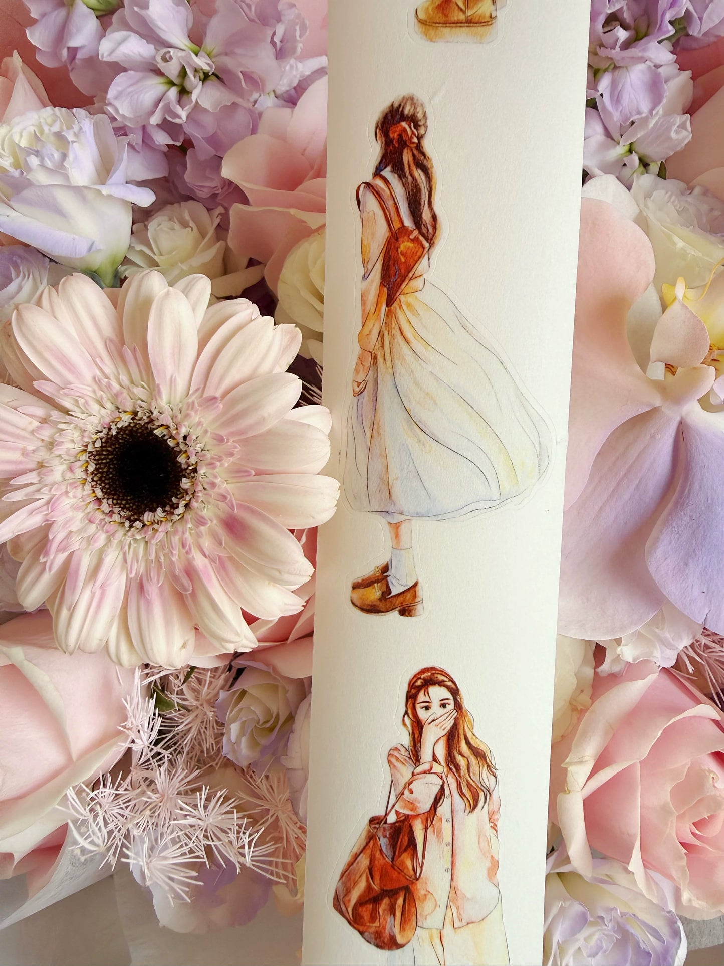 ZaoZao Vol4【ShanShan】Original Design Kiss-Cut Washi PET Tape Stickers,for Scrapbook Supplies,Journaling,Junk Journal,Bullet Journal,Planner Stickers