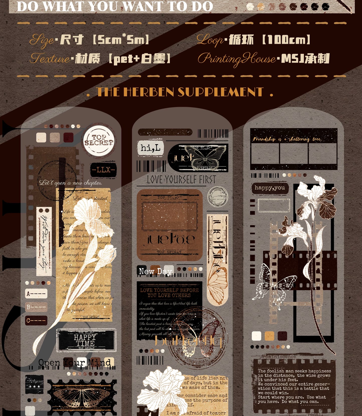 Linlanxi Vol13【Iris Flower】Original Design Retro Exquisite Light Vintage Decorative Washi Pet Tape