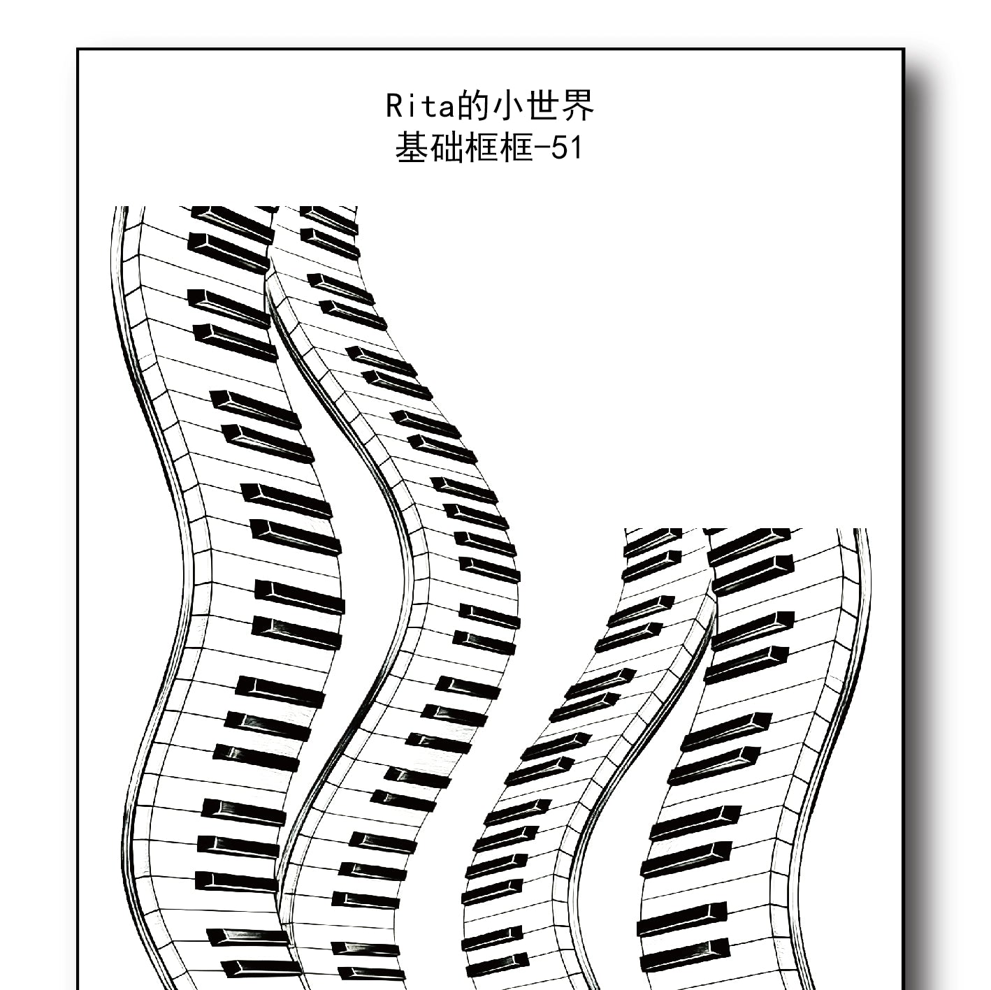 Rita's Little World【Basic Framework (43～61) 10cm*5m】Washi Paper Tape