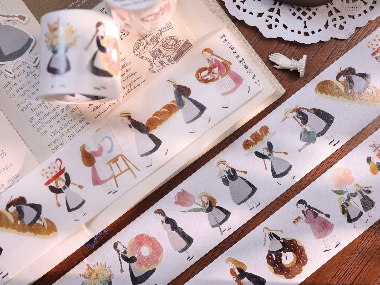 YiEr Vol8【Flower Eating Leisure】Salt Series Pre-cut Orginal Design Washi Tape and PET Stickers
