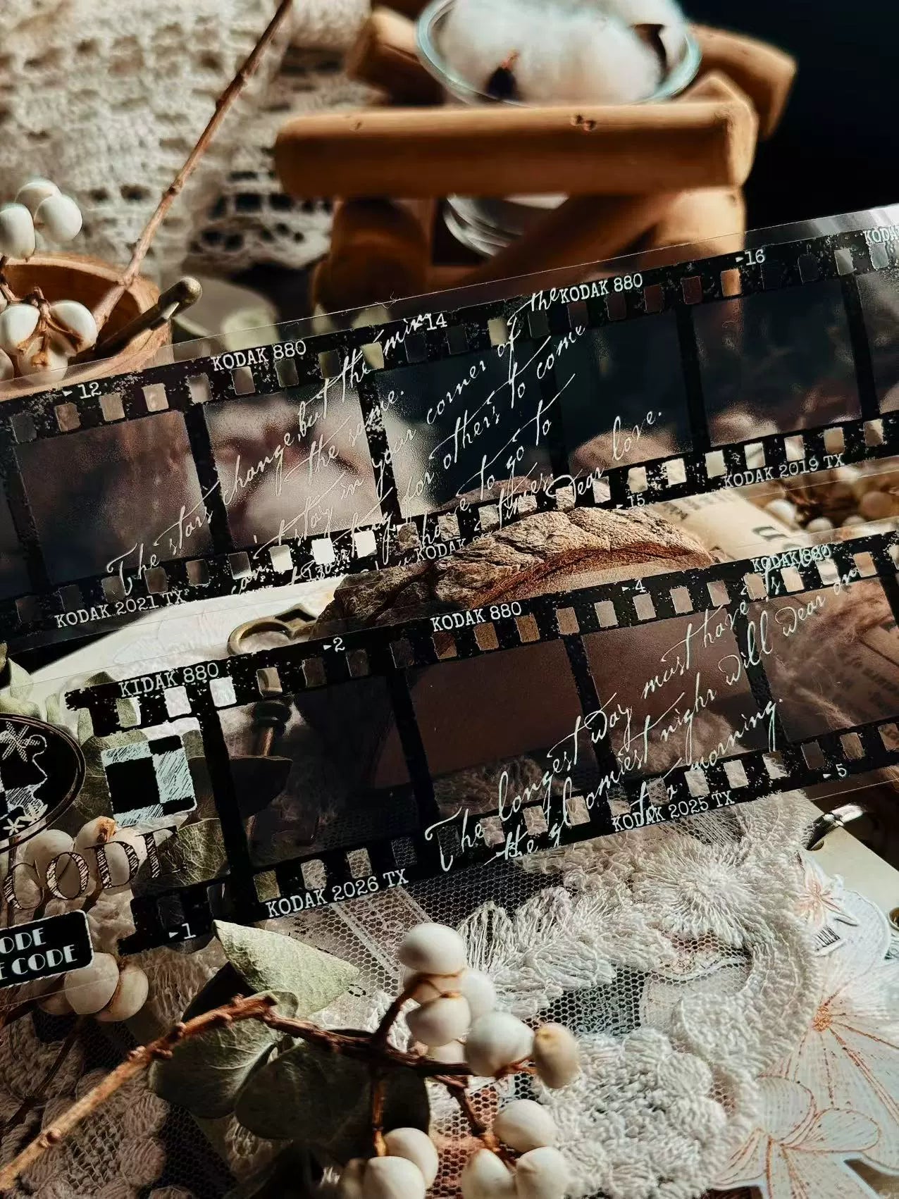 Linlanxi【Memories of Time】Original Washi/Pet Tape New Retro Life Old Film Series Decorative Tape Long Loop Full Roll