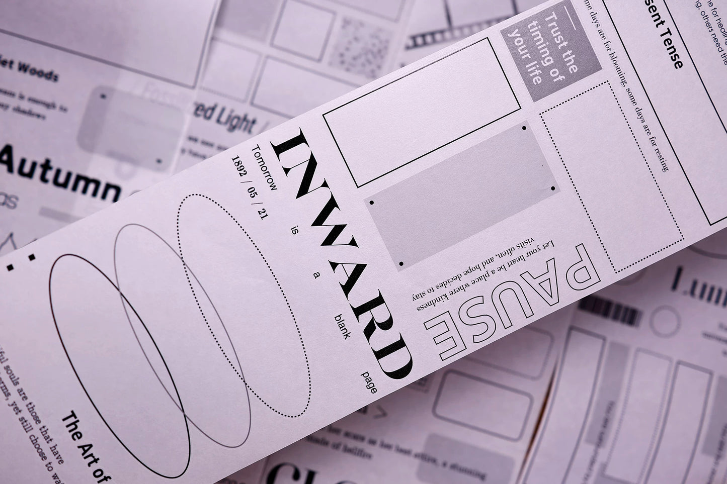 XiaoBaiJia Salt Series【Blank Line Frame】Pre-cut Orginal Design Washi/Pet Tape Light Retro Stickers