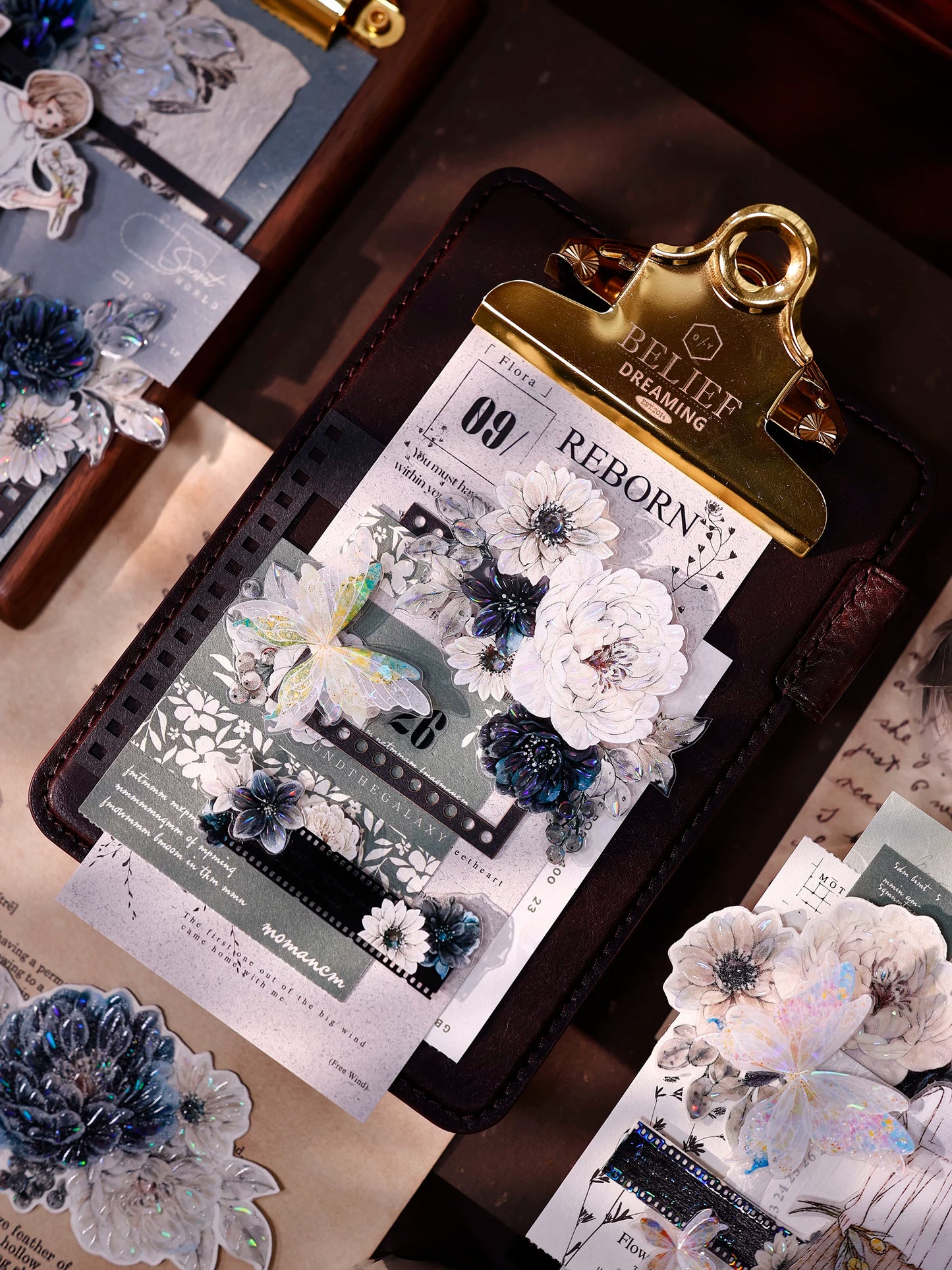 XiaoBaiJia【Old Color Floral Traces】Pre-cut Floral Orginal Design Taiwan Washi Pet Tape Light Retro Stickers
