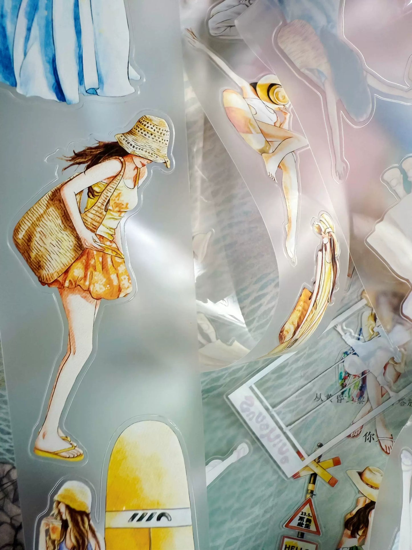 ZaoZao Vol3【Vacation】Original Design Kiss-Cut Washi PET Tape Stickers,for Scrapbook Supplies,Journaling,Junk Journal,Bullet Journal,Planner Stickers