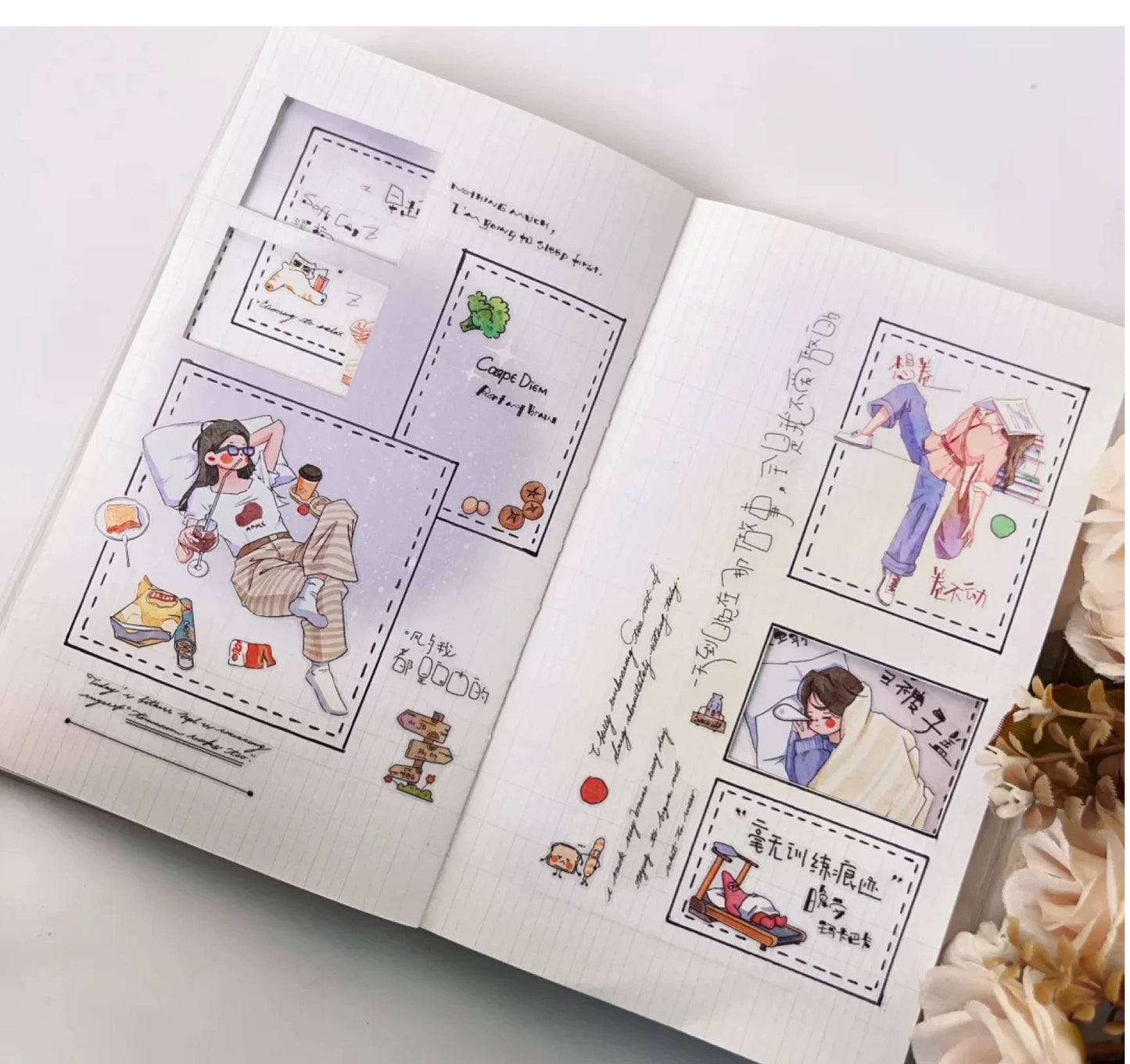 XingXing【Egal was】 Vorgeschnittenes salzbasiertes Arbeitsloses und im Alltag flach liegendes Washi-PET-Klebeband