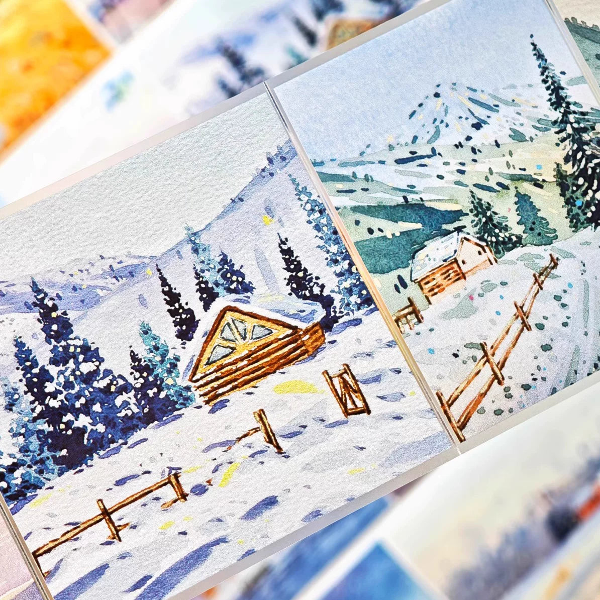 XingXing【Moon Sets Stars Sleep】 Pre-cut Light Retro Warm Healing Autumn and Winter Scenery Washi/PET Tape