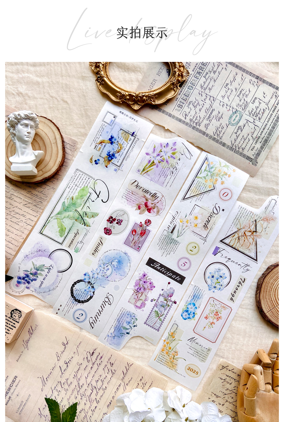 XingXing Vol6【Notes on Old Dreams】 Pre-cut Light Retro Base Background Washi/PET Tape