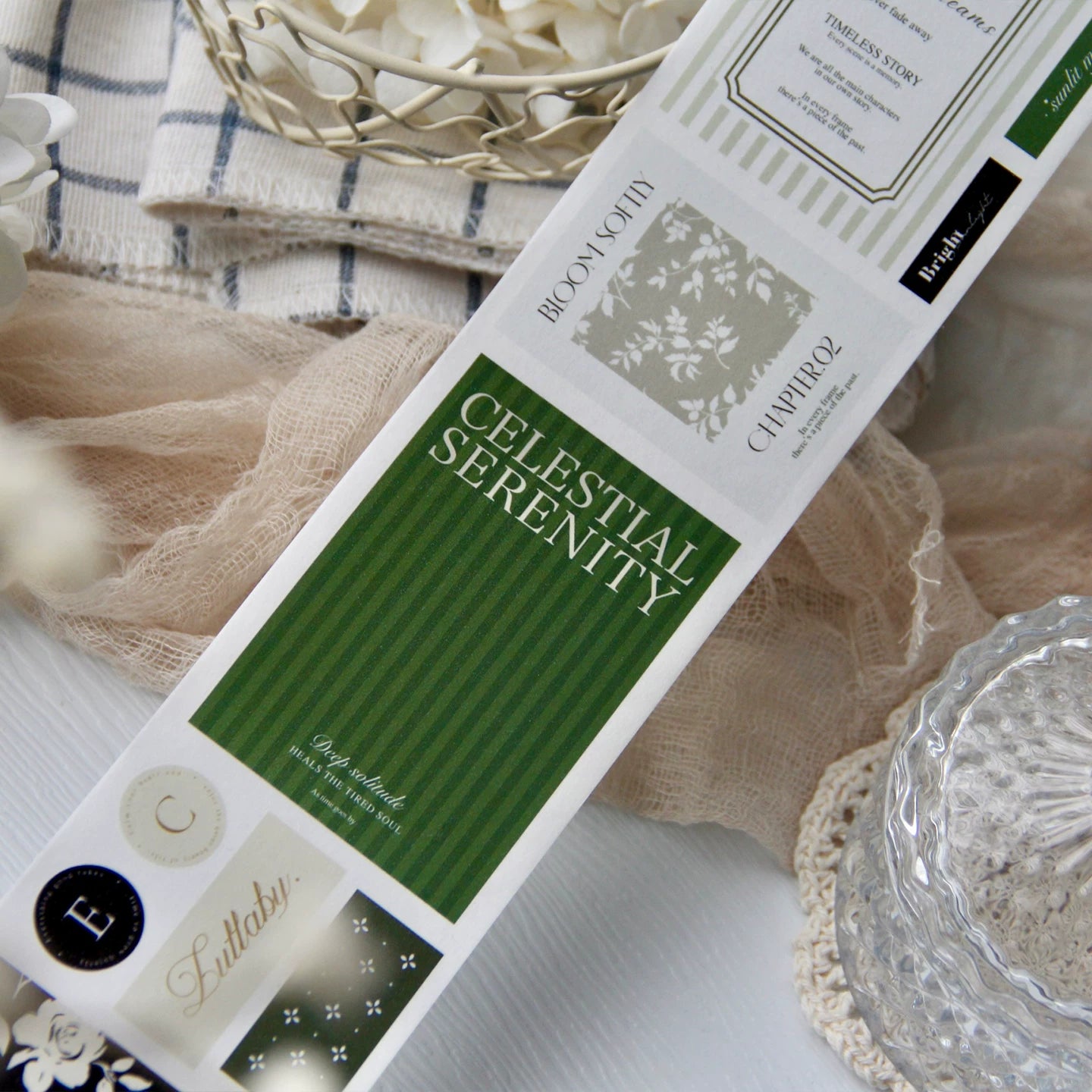 TianCheng-Vol8【Whisper of Blossoms on Paper】Washi PET Tape,for Scrapbook Supplies,Scrapbook Tape Stickers,Junk Journal Supplies