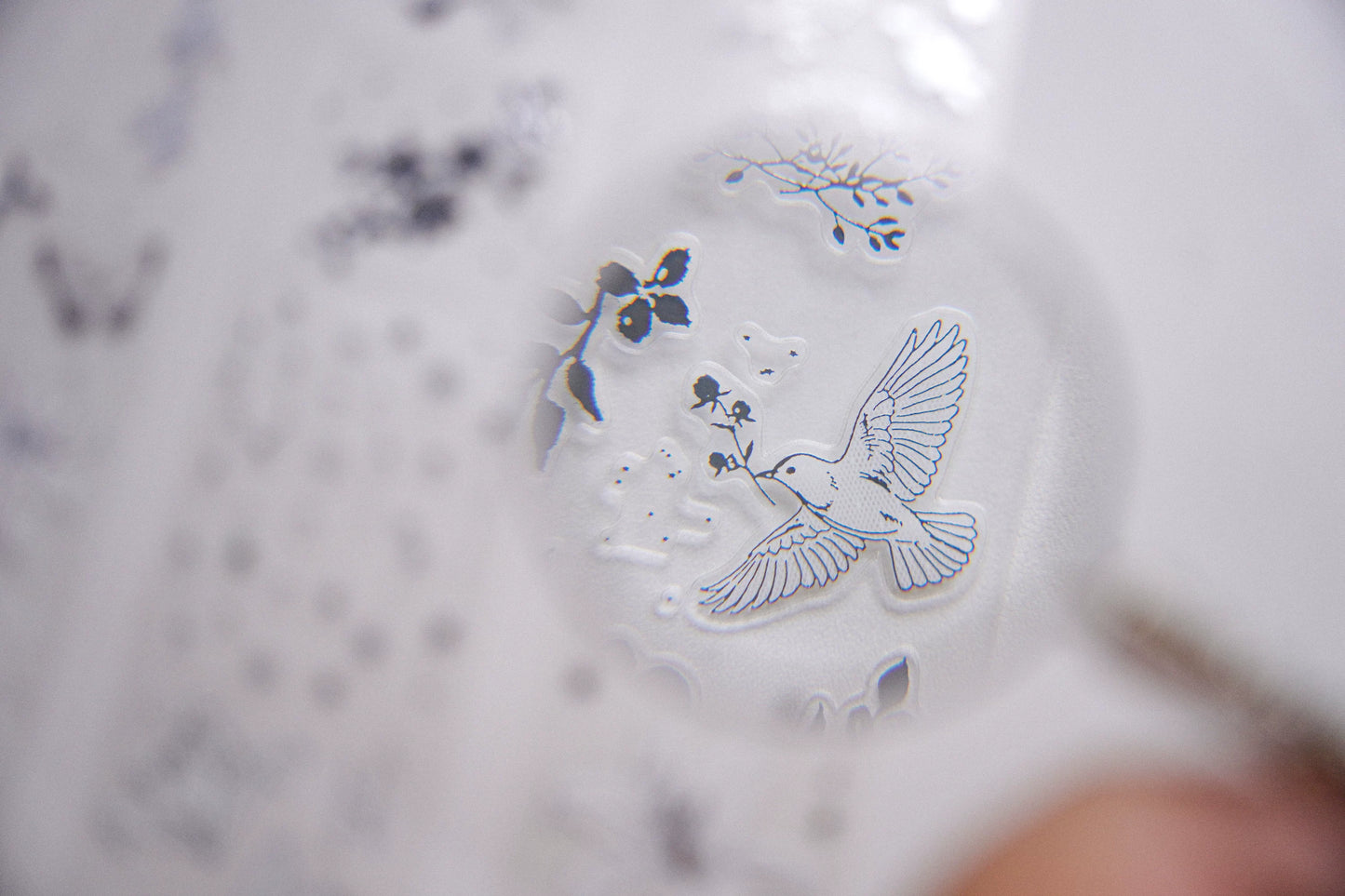 Yuanzi-Jennyuanzi【Licht Schatten】Vorgeschnittene Blumen Vogel Schmetterling Stern Kette Heißsilber Washi PET Tape