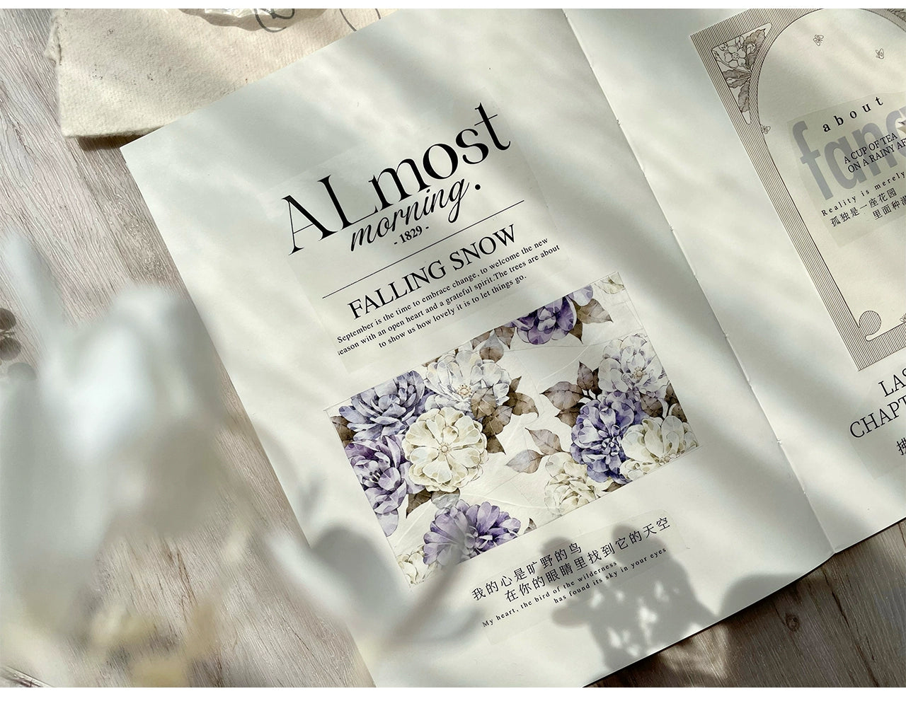 TianCheng-Vol5【Purple Twilight】Floral  Washi/PET Tape,for Scrapbook Supplies,Scrapbook Tape Stickers,Junk Journal Supplies