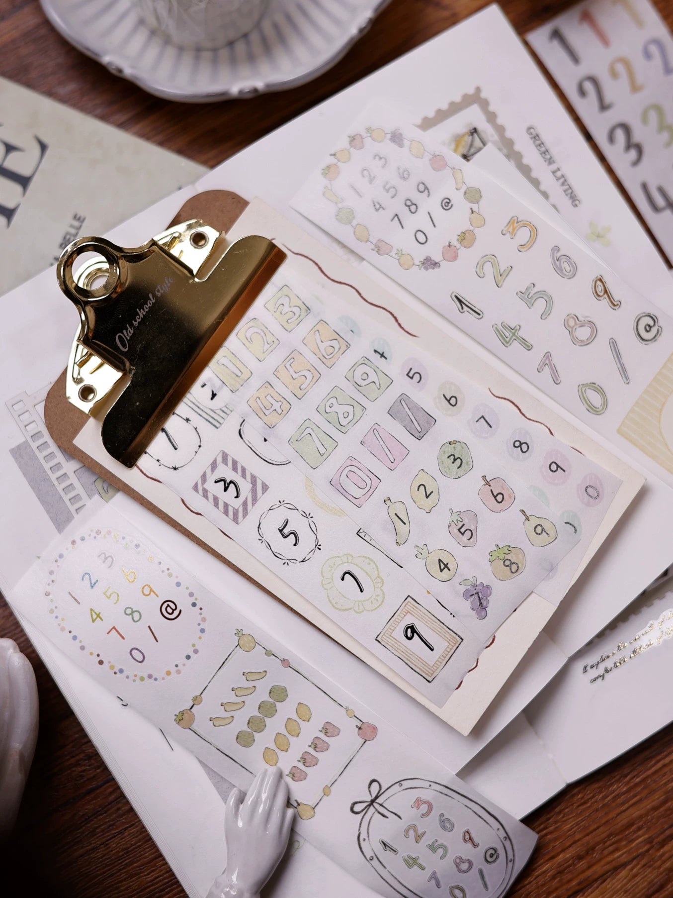 XiaoBaiJia Salt Series【Color Bar Numbers】Pre-cut Orginal Design Text Washi/Pet Tape Light Retro Stickers