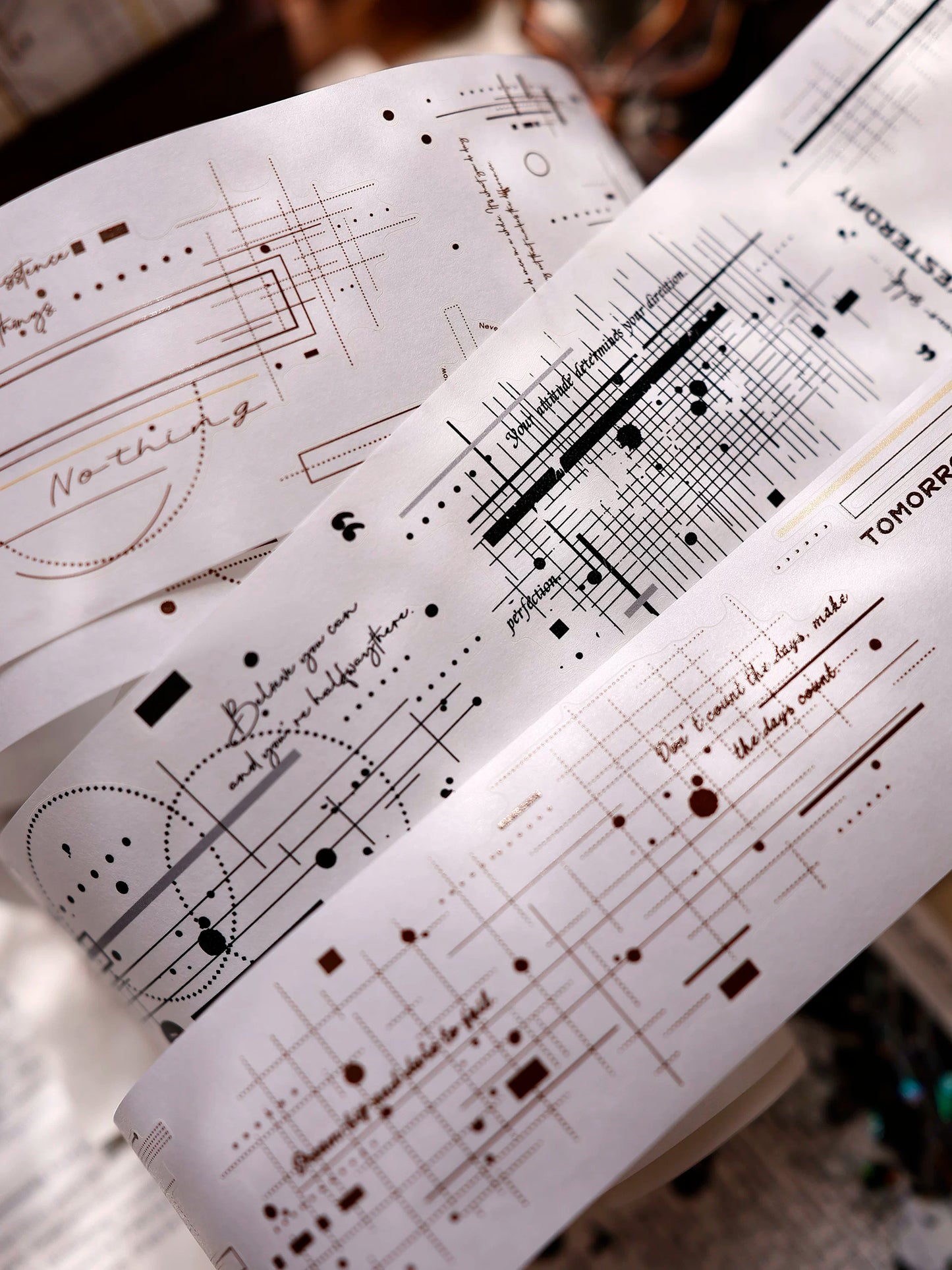 XiaoBaiJia Salt Series【Shadow Serenade】Pre-cut Orginal Design Washi/Pet Tape Light Retro Stickers