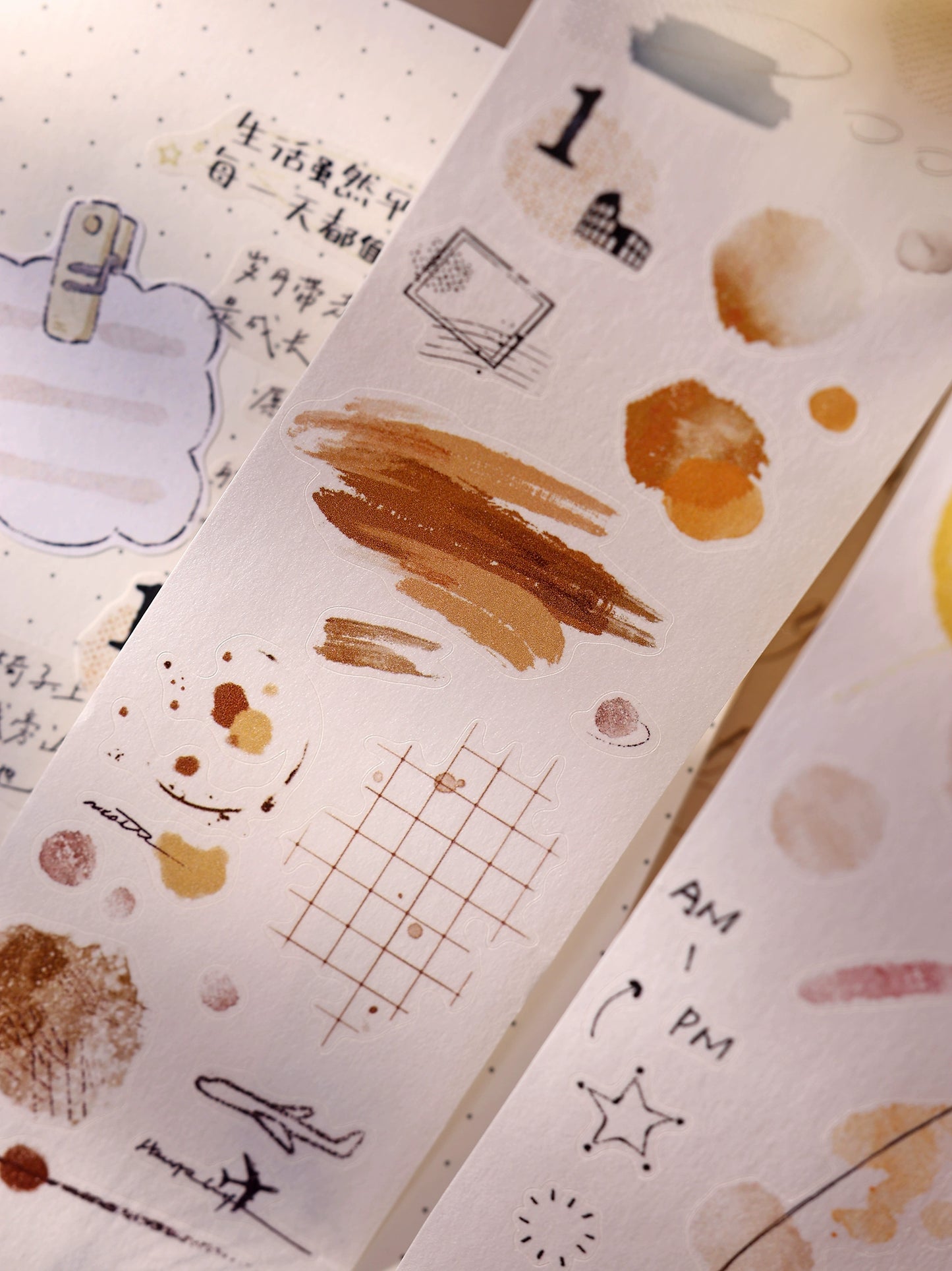 XiaoBaiJia Minimalist Style【Small Decoration】Light Retro Orginal Design Washi Pet Tape Landscape Stickers