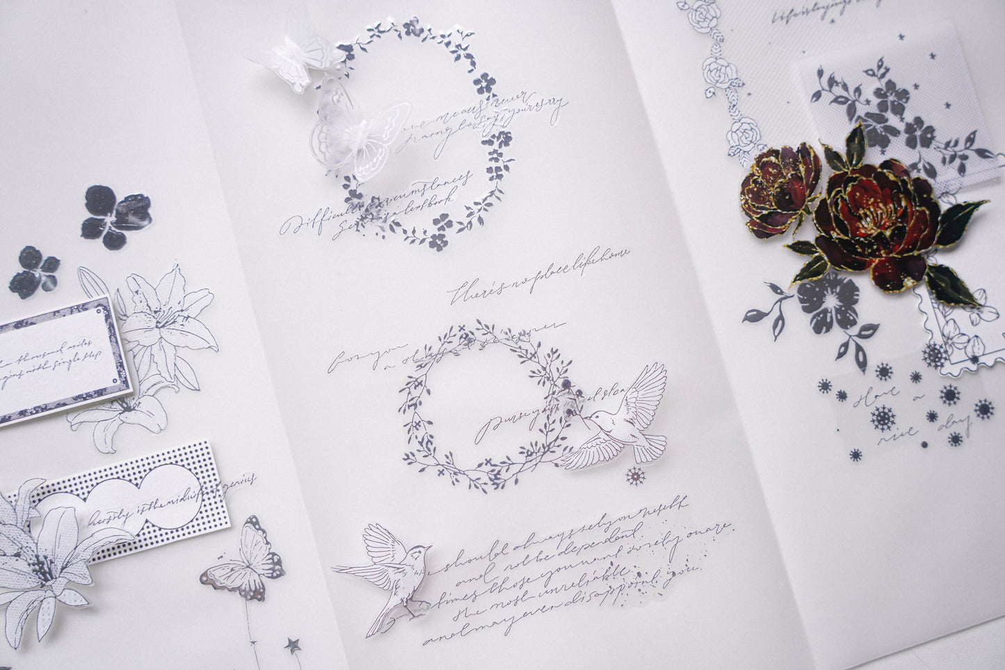 Yuanzi-Jennyuanzi【Epistle】Pre-cut English Text Hot Silver Washi PET Tape
