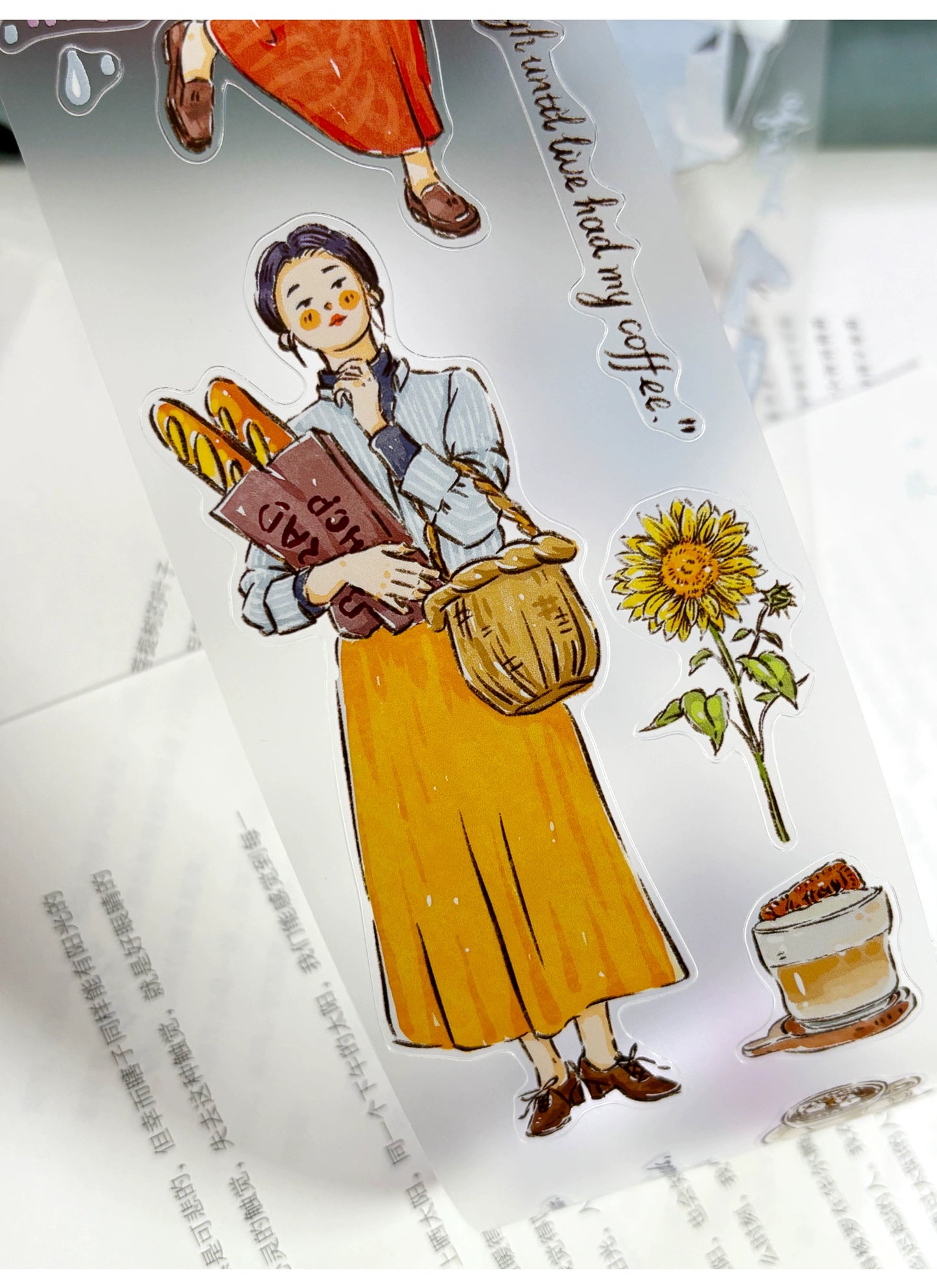 ZiYuanSu Vol12【Coffee Freedom&Comfortable Season】Pre-Cut Original Design Character Washi/PET Tape Stickers, for Scrapbook Supplies,Scrapbook Tape Stickers,Junk Journal Supplies, Journaling Stickers,Bullet Journals
