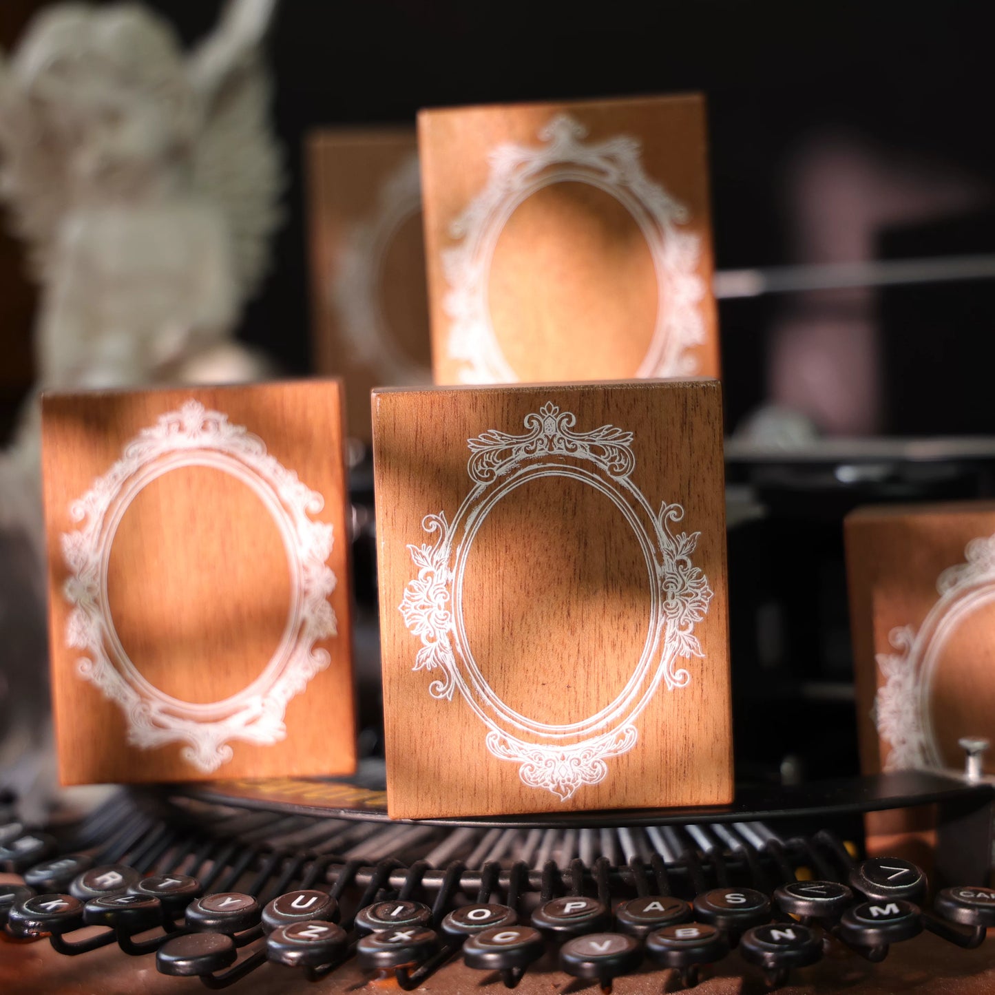 YiEr Vol17【Vintage Border】Imported Maple Red Rubber and Maple Wood Stamp