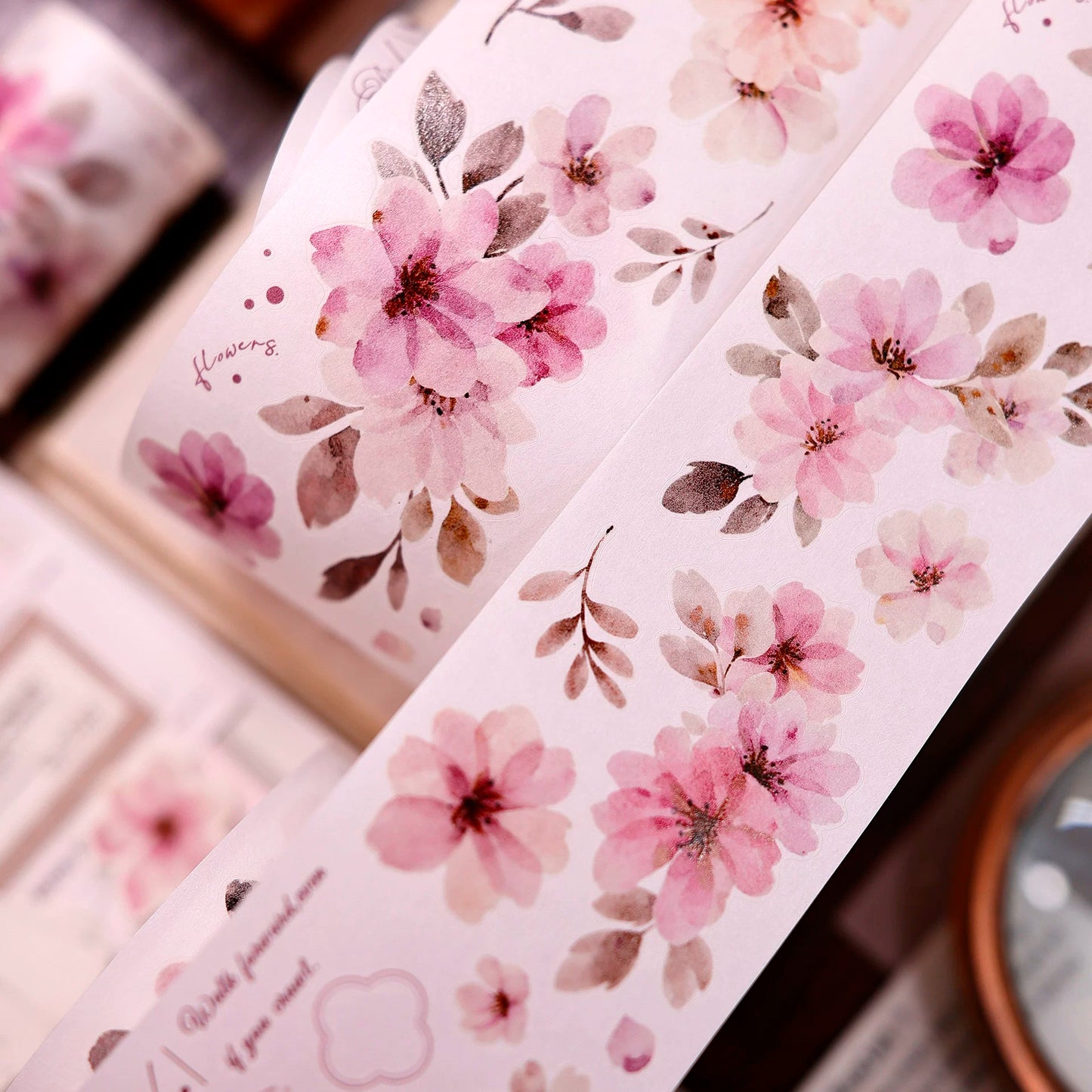 XiaoBaiJia Salt Series【Pink Mist Letter Paper】Pre-cut Orginal Design Washi/Pet Tape Light Retro Stickers