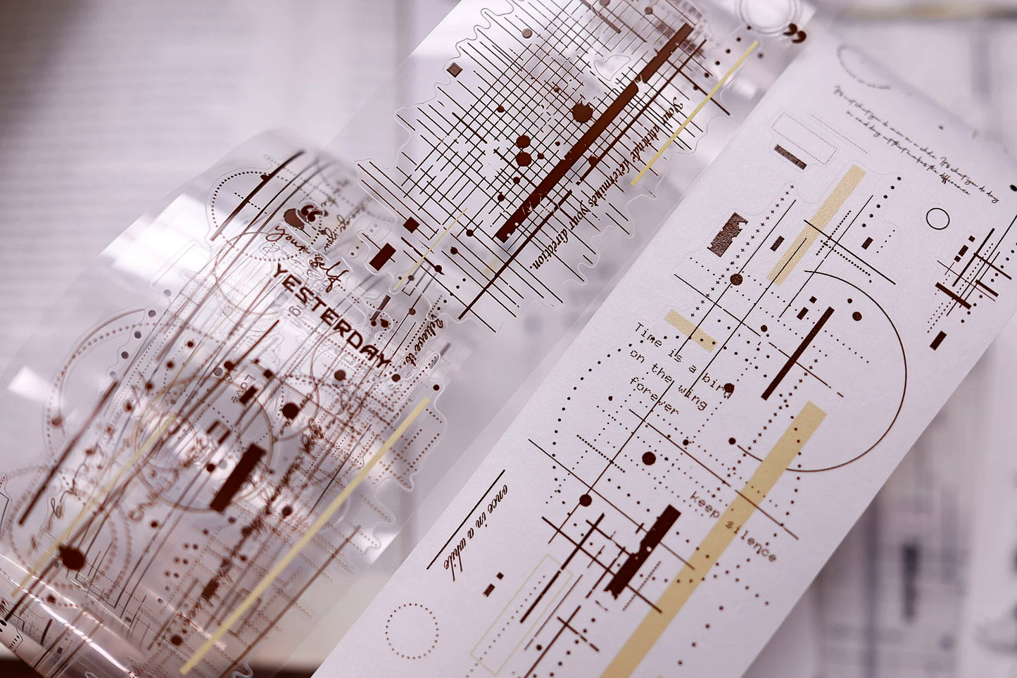 XiaoBaiJia Salt Series【Shadow Serenade】Pre-cut Orginal Design Washi/Pet Tape Light Retro Stickers