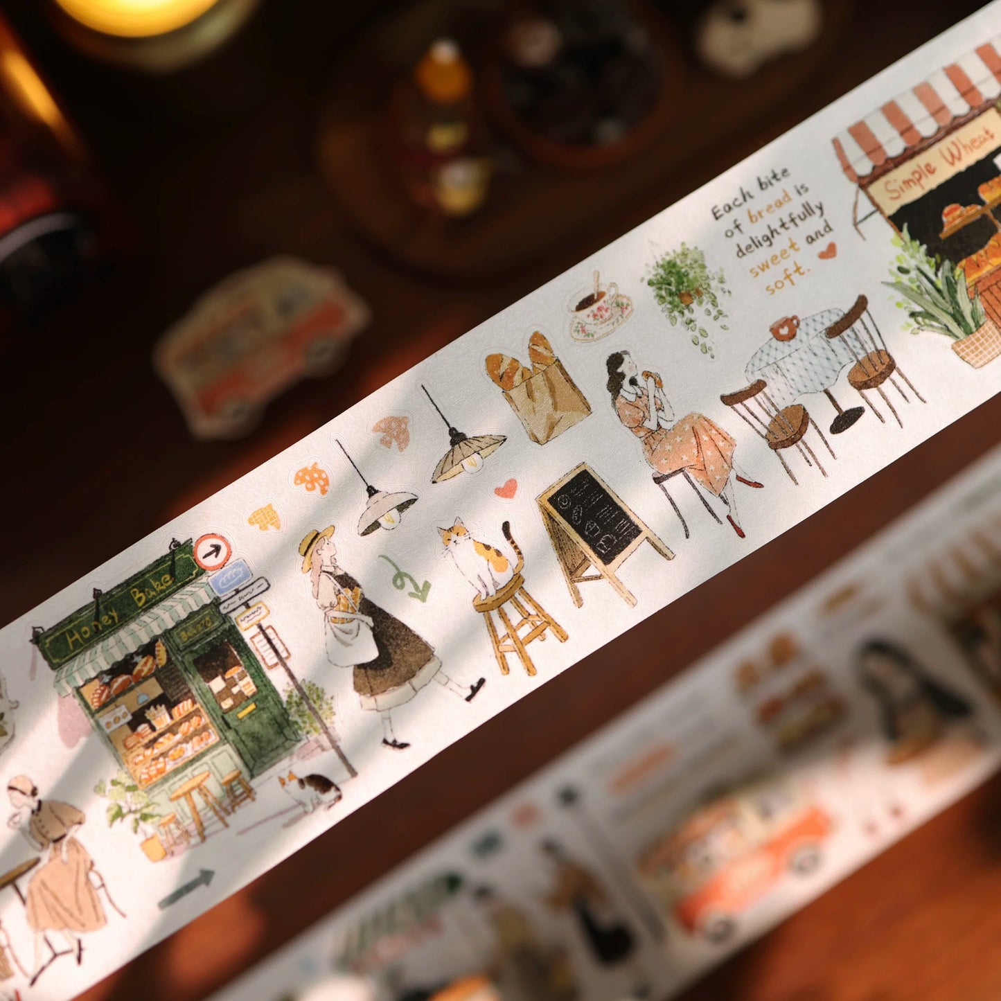 YiEr Vol17【Daily Life at the Bakery】Kiss-cut Light Retro Base Washi Tape and PET Stickers