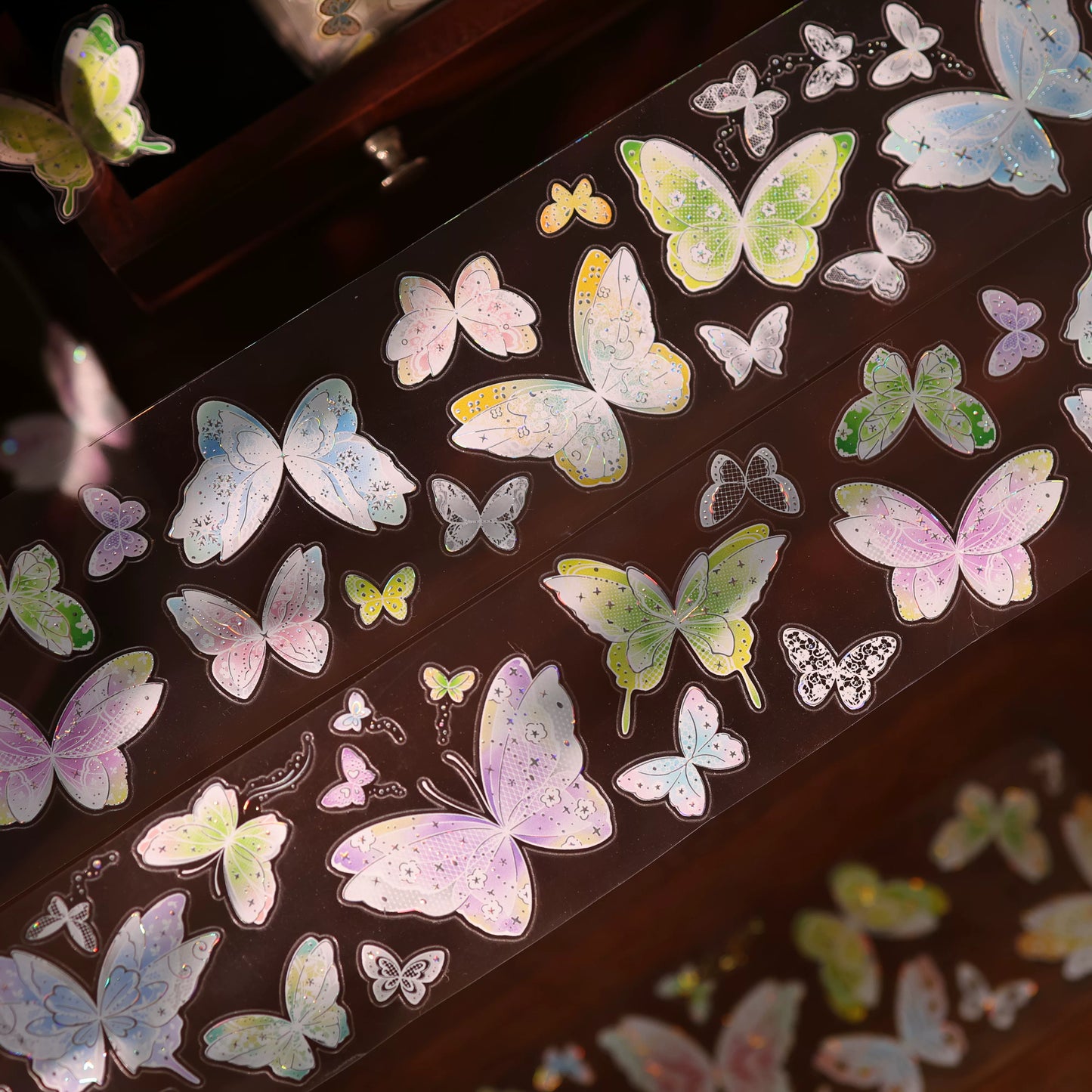YiEr Vol17【Cicada Dream Butterfly】Kiss-cut Butterfly Washi Tape and PET Stickers