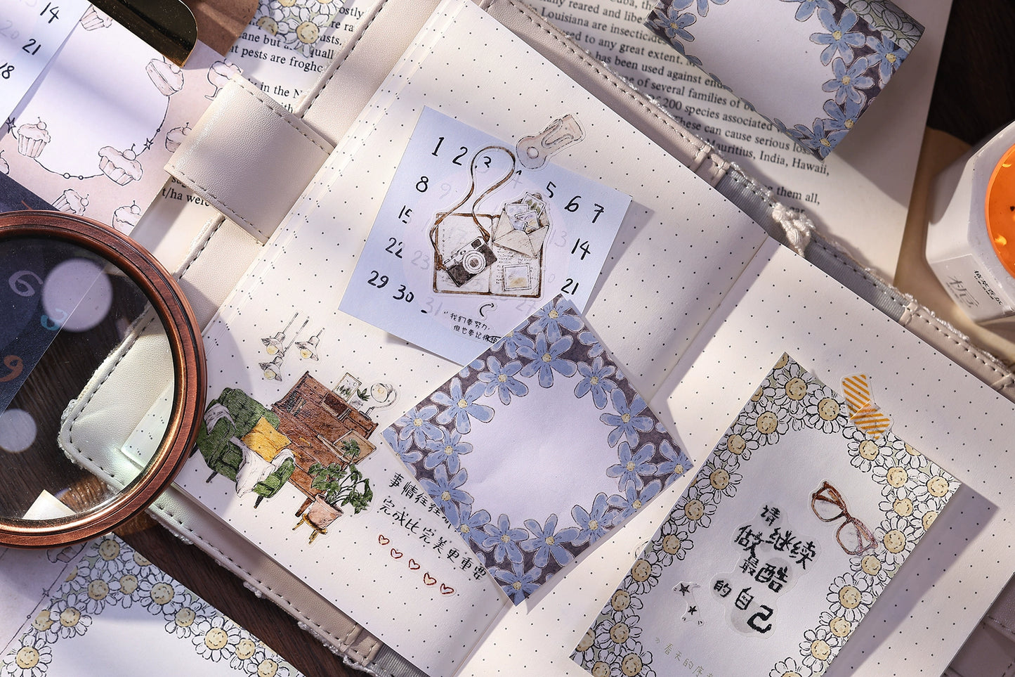 XiaoBaiJia Minimalist Style【Writing Roll‌】Border Strip Orginal Design Washi Pet Tape Landscape Stickers