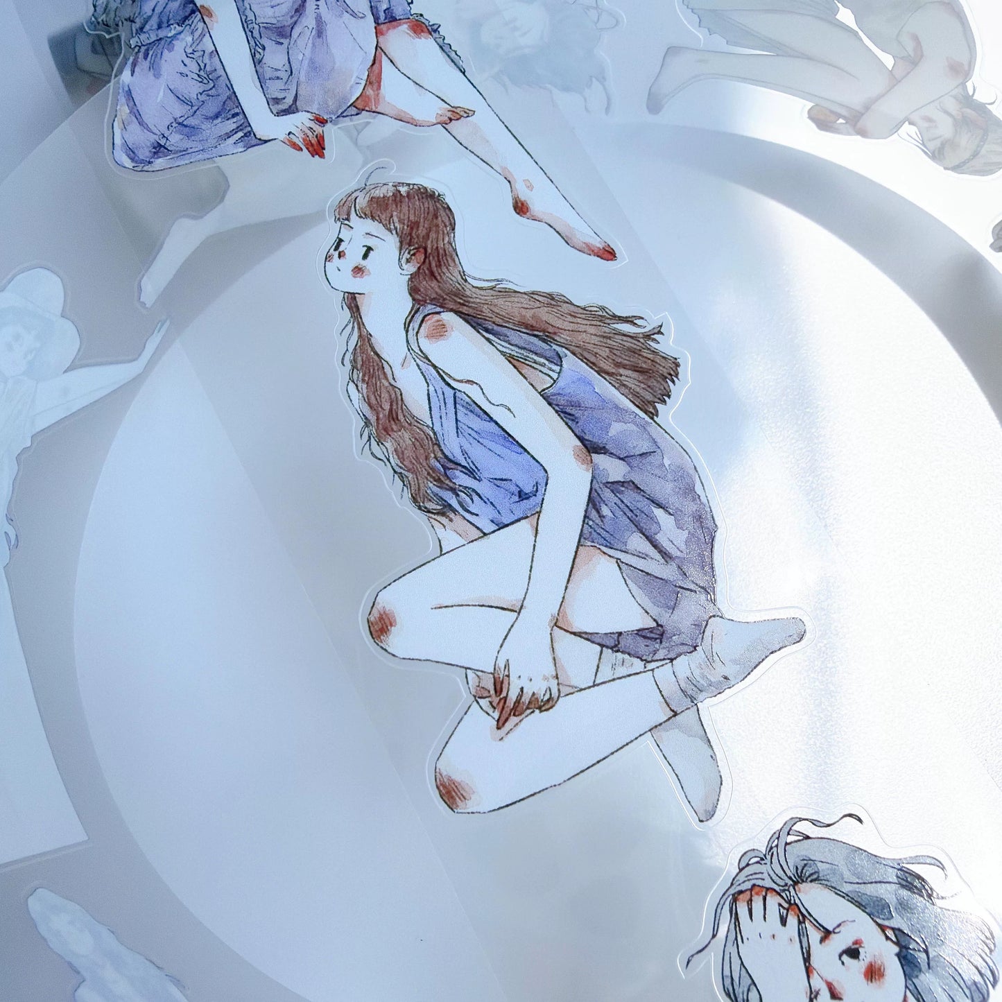 Kaixiaoxun Vol13【Maiden's Heart】 Pre-Cut Long Loop Washi/Matte PET Tape for Scrapbook Supplies,Junk Journal Supplies