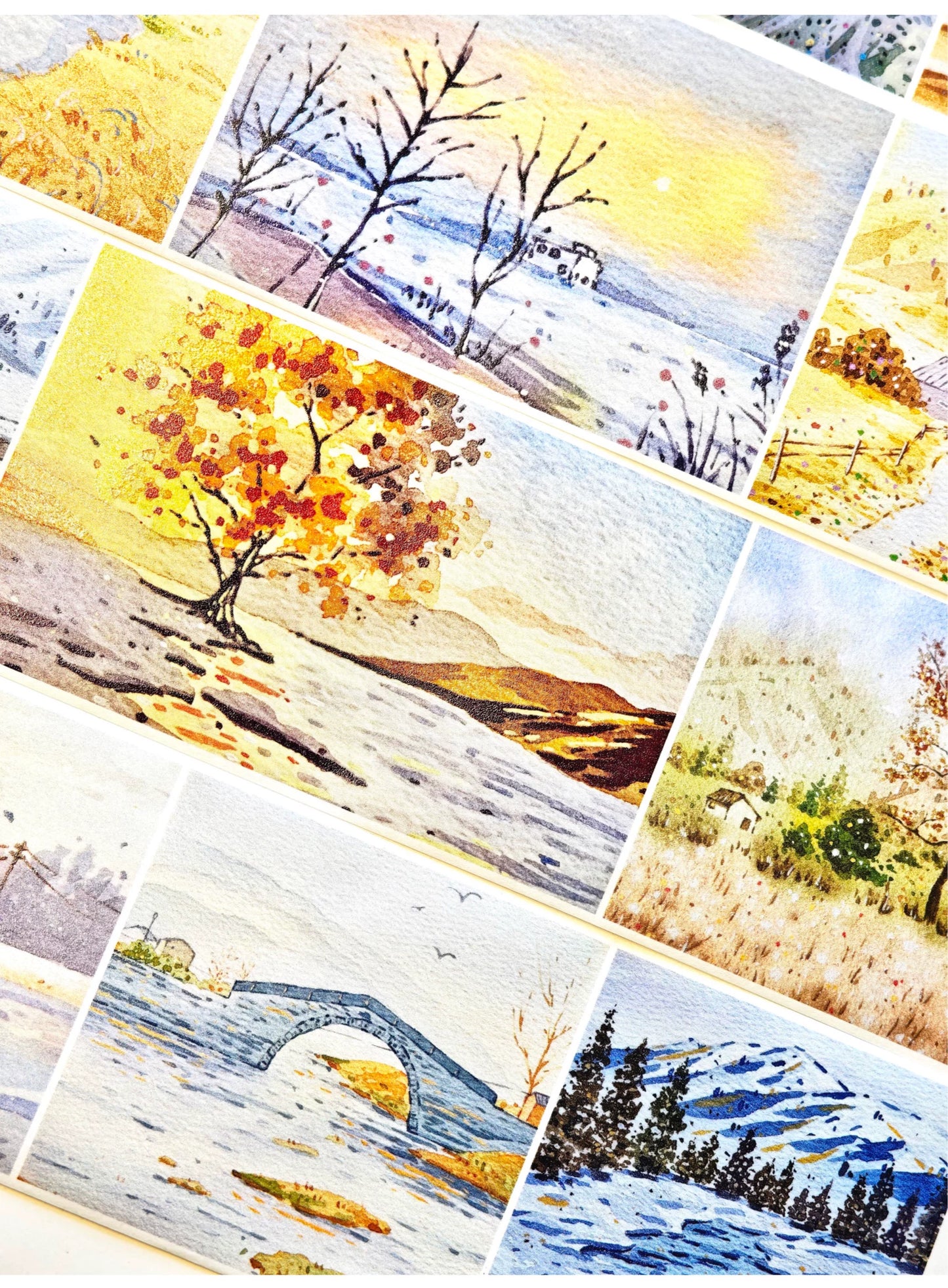 XingXing【Moon Sets Stars Sleep】 Pre-cut Light Retro Warm Healing Autumn and Winter Scenery Washi/PET Tape