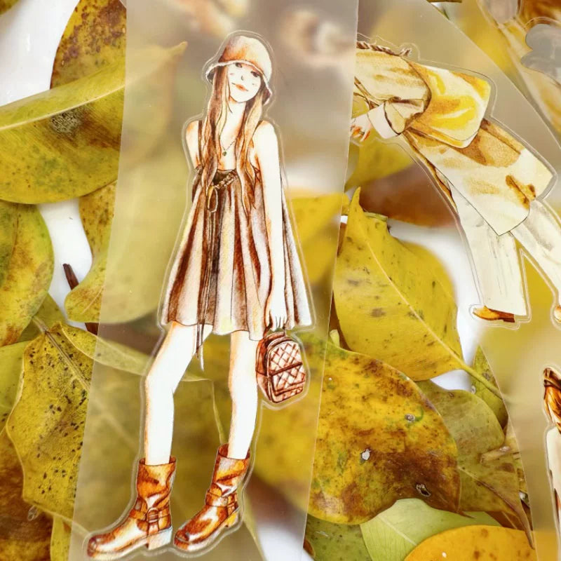 ZaoZao Vol3【Gardenia】Original Design Kiss-Cut Washi PET Tape Stickers,for Scrapbook Supplies,Journaling,Junk Journal,Bullet Journal,Planner Stickers